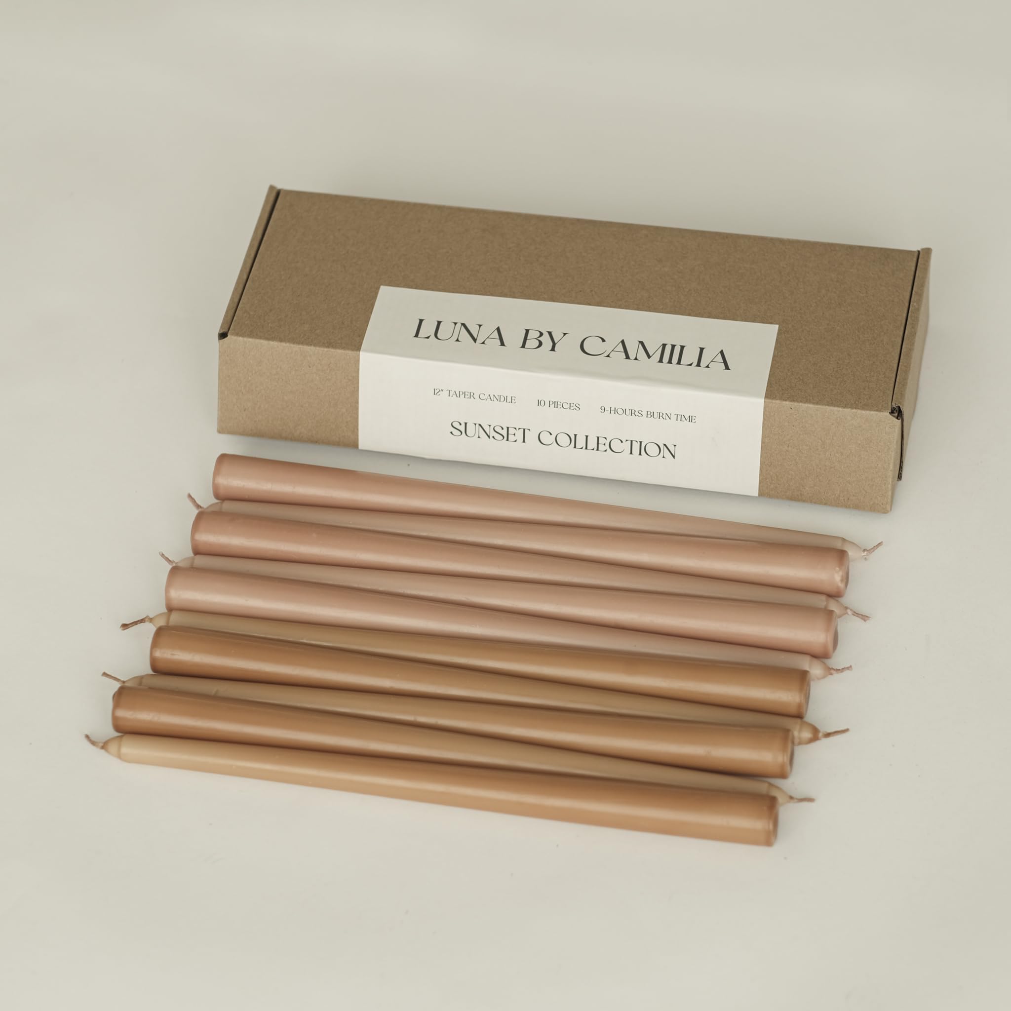 Photo 1 of Luna by Camilia 12 Inch Taper Candles (Sunset Collection) - 10 Pack