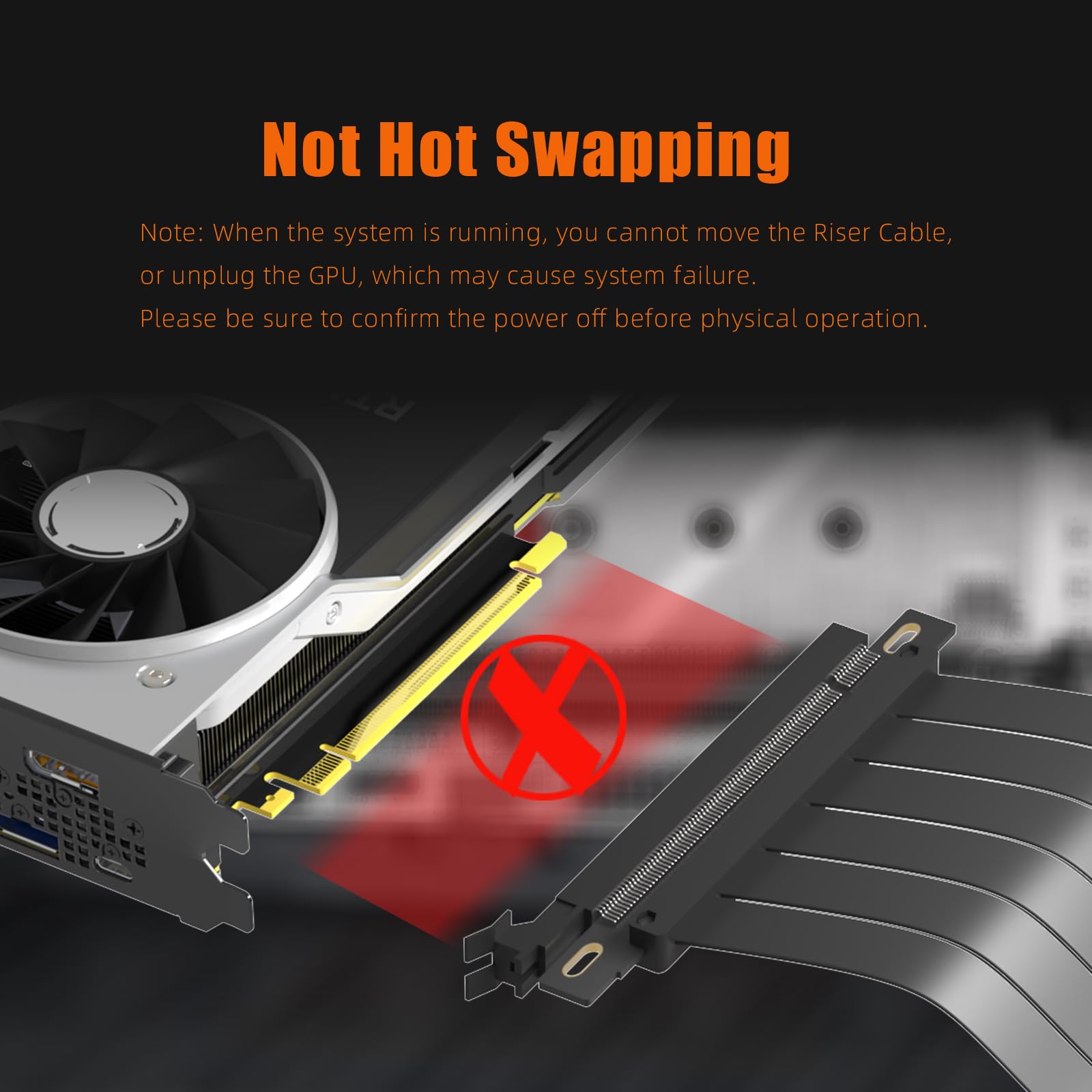 GLOTRENDS 1000mm PCIe 3.0 X16 Riser Cable (0->180 Degree), kompatybilny z seriami NVIDIA-RTX 2000/GTX1600, AMD-RX6000/5000/500/400/Vega itp.