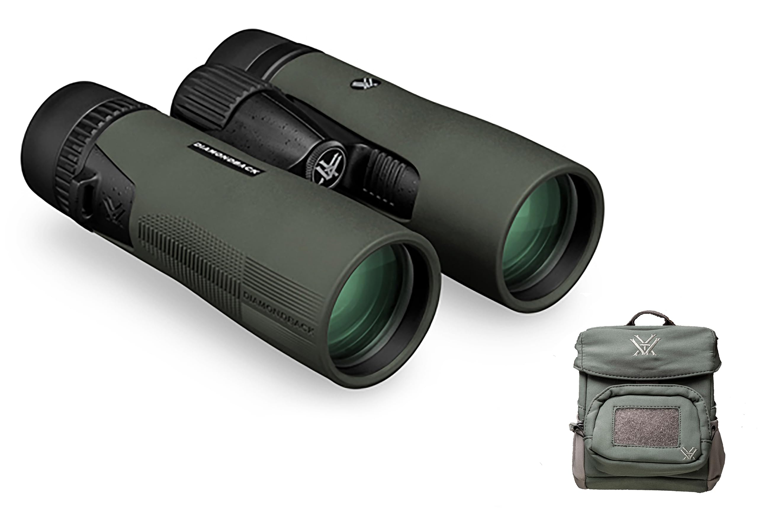Optics Diamondback Roof Prism Binoculars 10x42 & UHD Binocular Harness