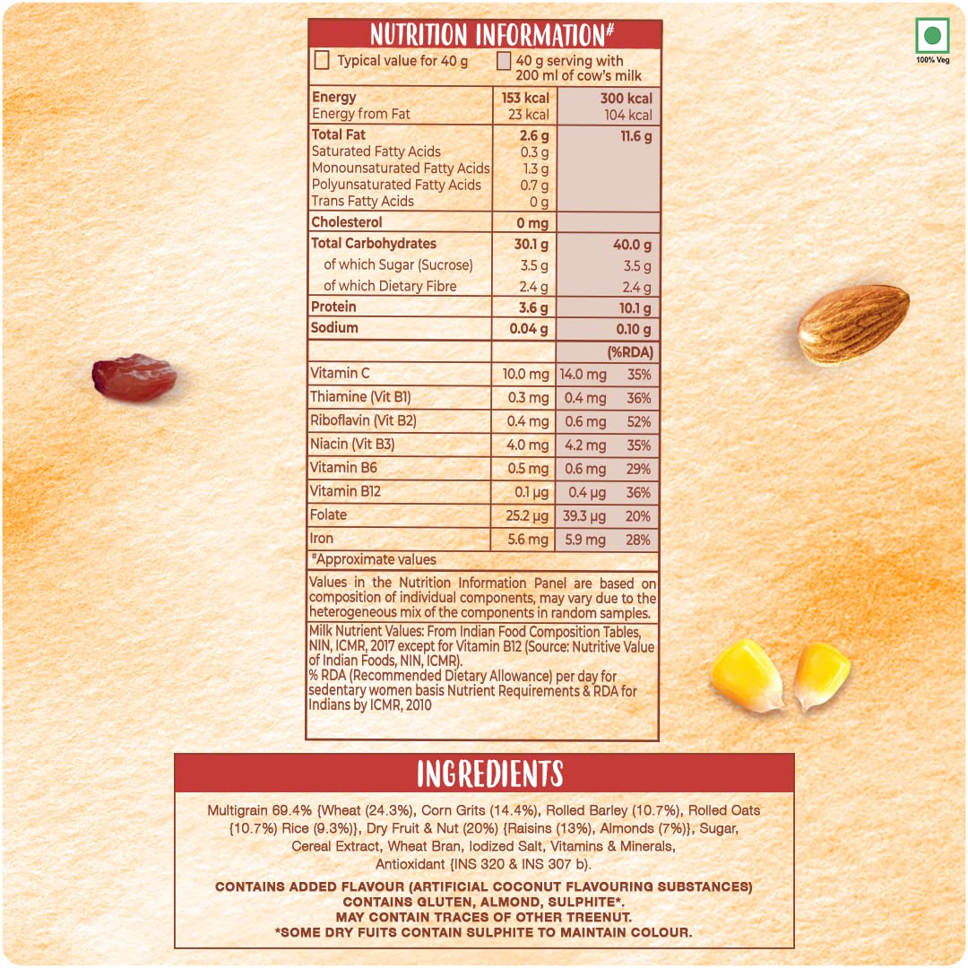 Kellogg's Muesli 20 Nuts Delight Breakfast Cereal High in Iron