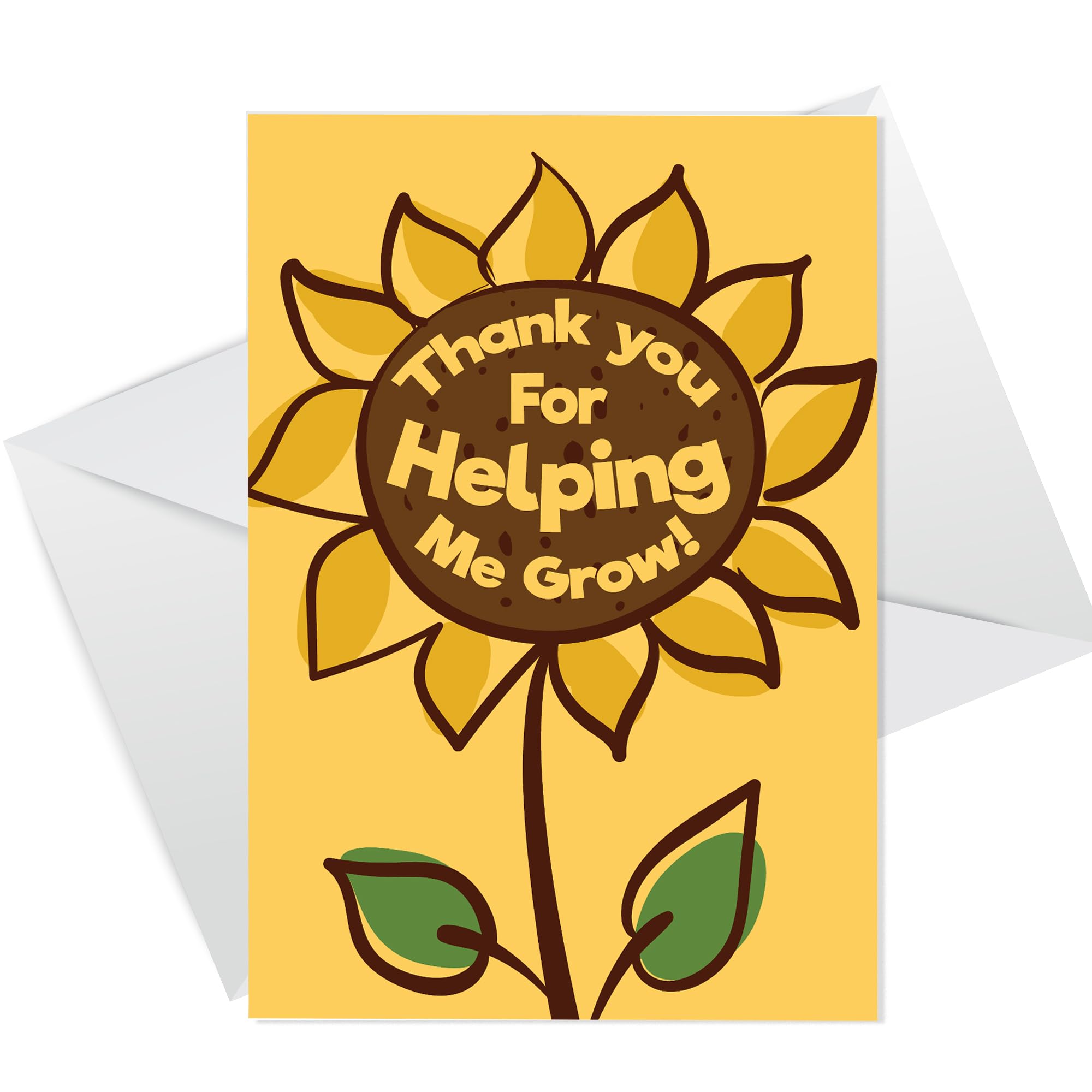 RED OCEAN Card For Teacher End Of Year, Thank You For Helping Me Grow Card For Teacher Nursery Teacher, A6 Card With Envelope, Teacher Appreciation Cards For Him Her Men Women, Thank You Card