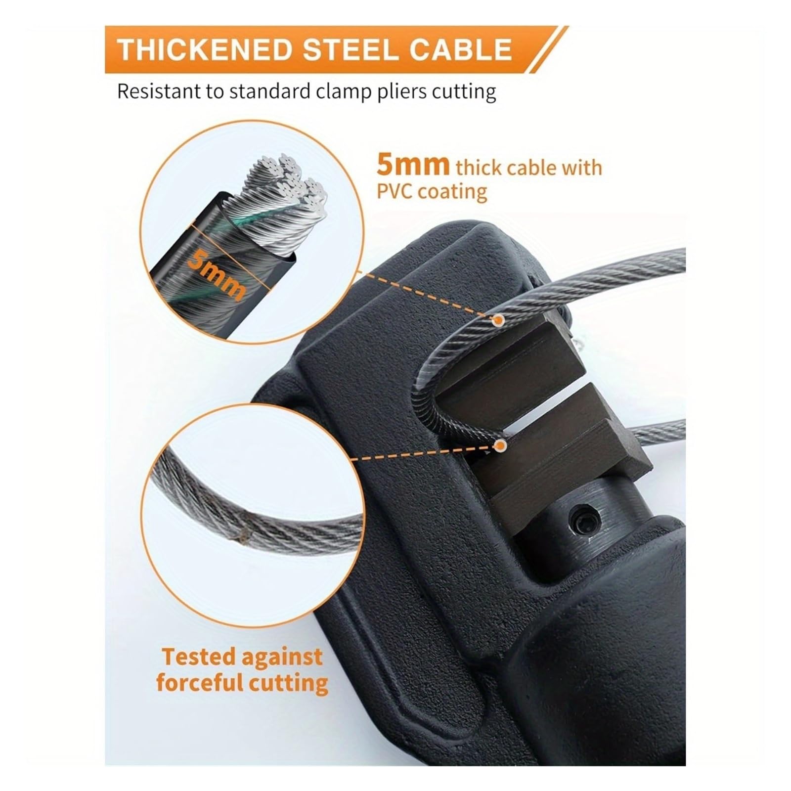 Generico Set da 3 Pezzi Lucchetto con Cavo a Combinazione a 4 cifre in Lega di Zinco e Acciaio temprato Multiuso for armadietti for Biciclette, armadi, recinzioni, Lucchetto for Bici(Black)