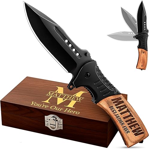 Grand Way Navaja de bolsillo personalizada – Regalo personalizado para hombres y mujeres, regalos de cumpleaños, papás, padre, marido, hombres