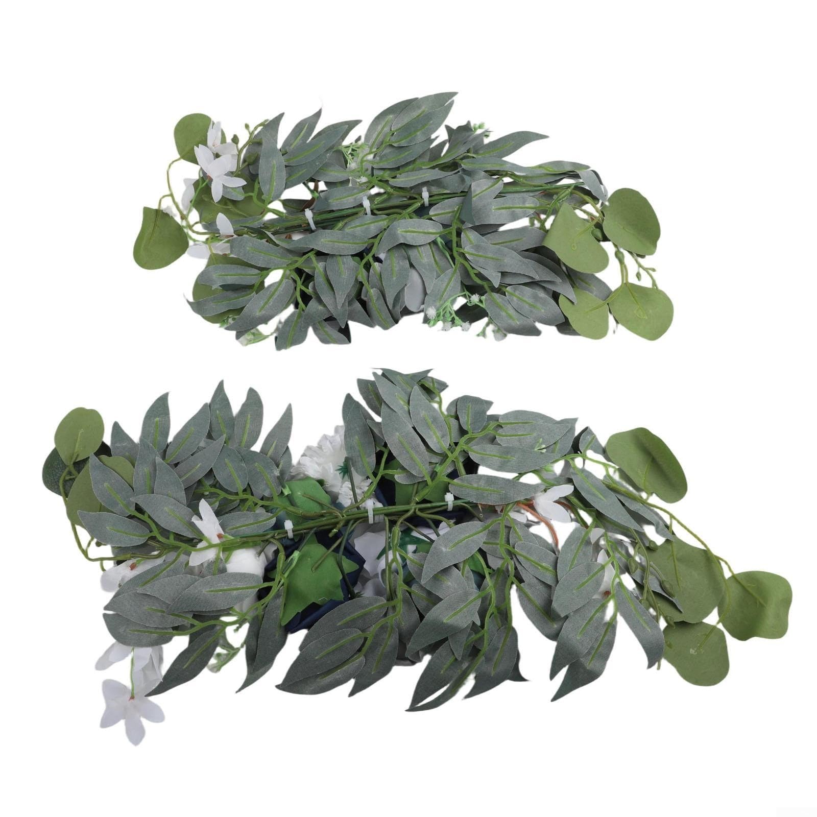 Fleurs artificielles bleu poussiéreux pour chaise et arche de mariage