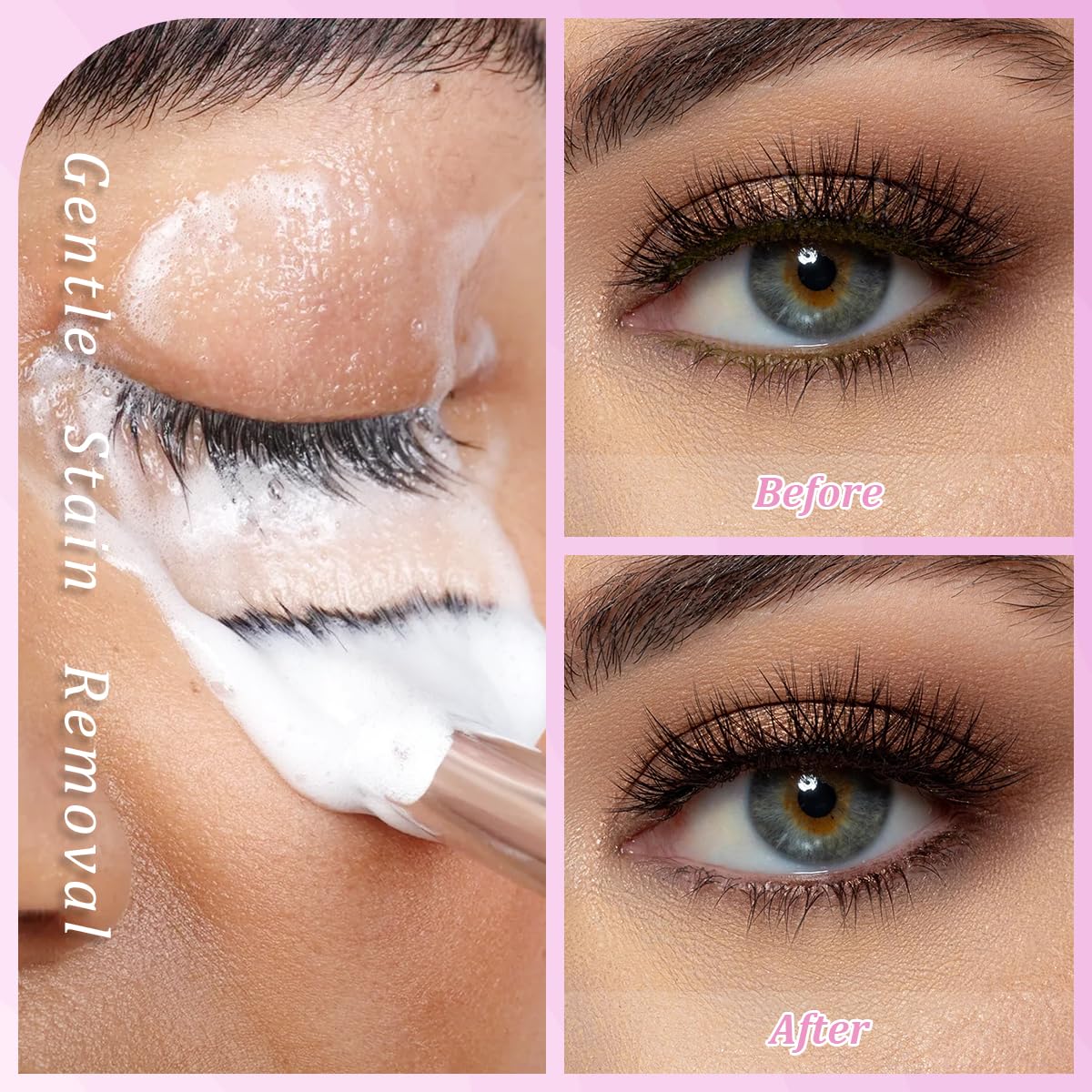 Shampoo Extension Ciglia con Pennello Kit Delicato Detergente Mousse Lash Pulitore 60ml