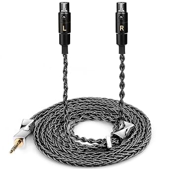 FAAEAL Audio Upgrade Cable 8 Core Single Crystal Silver Plated Cord HiFi Replacement Mini 4pin XLR Compatible with Audeze LCD-2 LCD-3 LCD-4 LCD-X LCD-XC for Musician Audiophile 3.5mm 4.9ft