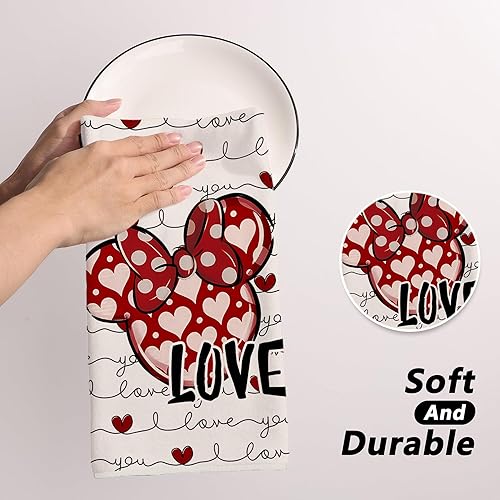 Miniatura 7 de Toallas de cocina con acuarela para el día de San Valentín, paños de cocina, decoración del día de San Valentín para fiesta en el hogar