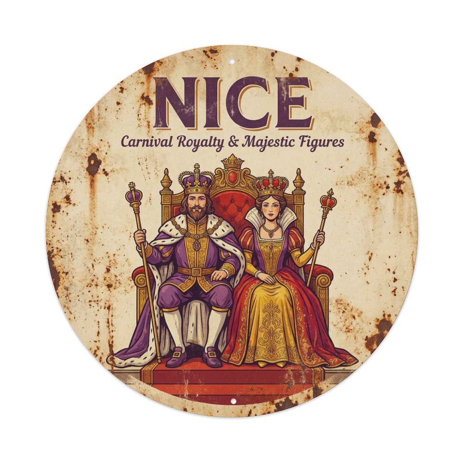Olhnbad Style Culture Travel Nice Carnival Royalty Figures Vintage Metal Tin Sign
