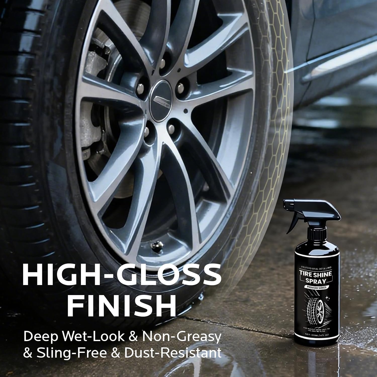 Rapid Ceramic Tire Coat: Non-Greasy & High Gloss Shine, No Wipe Formula - for Car, Truck & SUV - Image 6