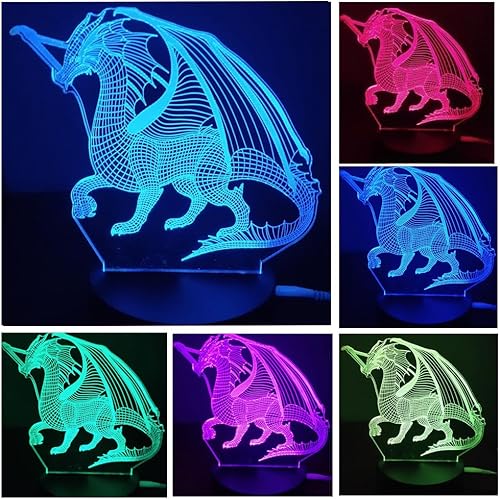 Luz nocturna 3D con cable USB, lámpara de ilusión 3D óptica multicolor para tienda, dormitorio, decoración de oficina o regalos para hijo, hermano,