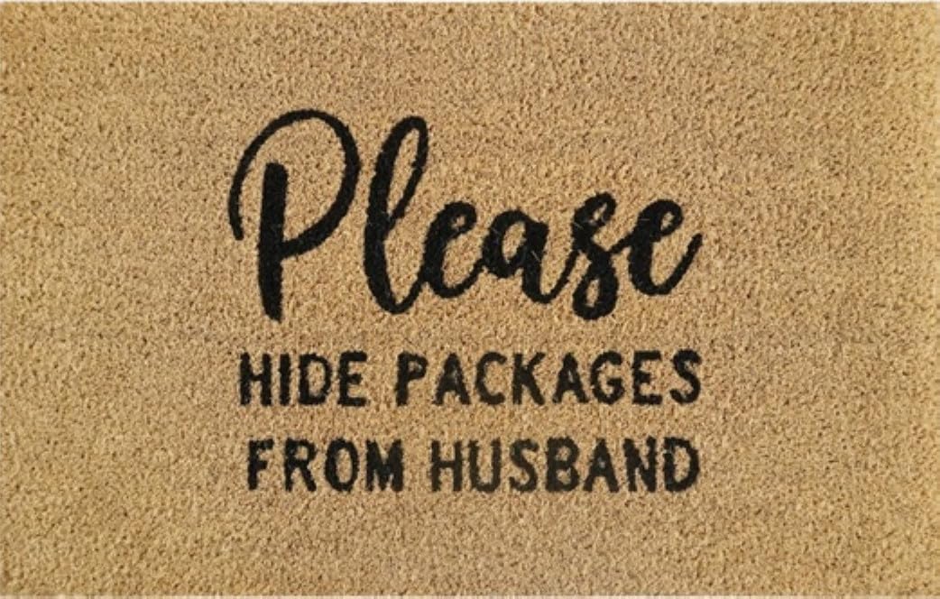 Cost Wise Natural Coir 60cm x 40cm heavy duty doormats with rubber base with humorous message (hide packages)