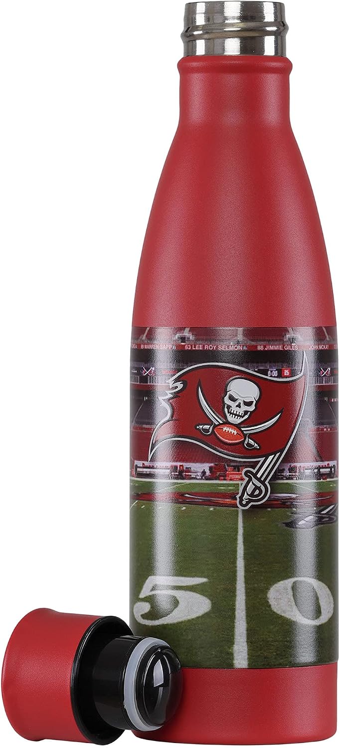 foco NFL unisex-adult NFL Team Logo Primetime 18oz Metal Stainless Steel Water Bottle