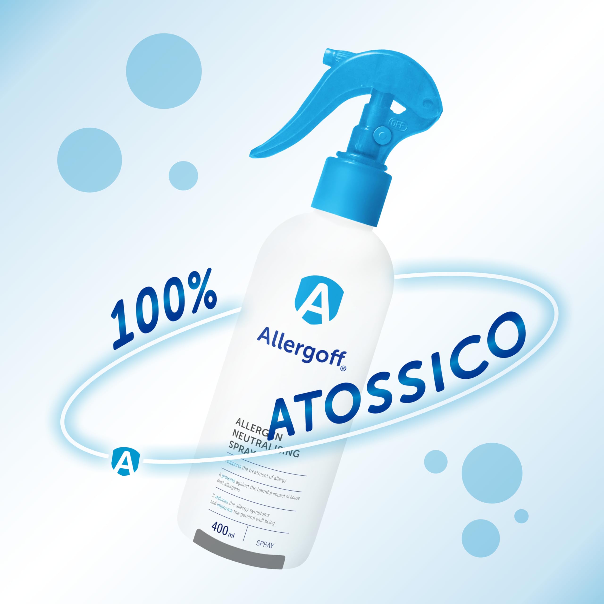 Allergoff Spray Antiacaro 400ml Atossico per Materassi e Cuscini Controllo Acari
