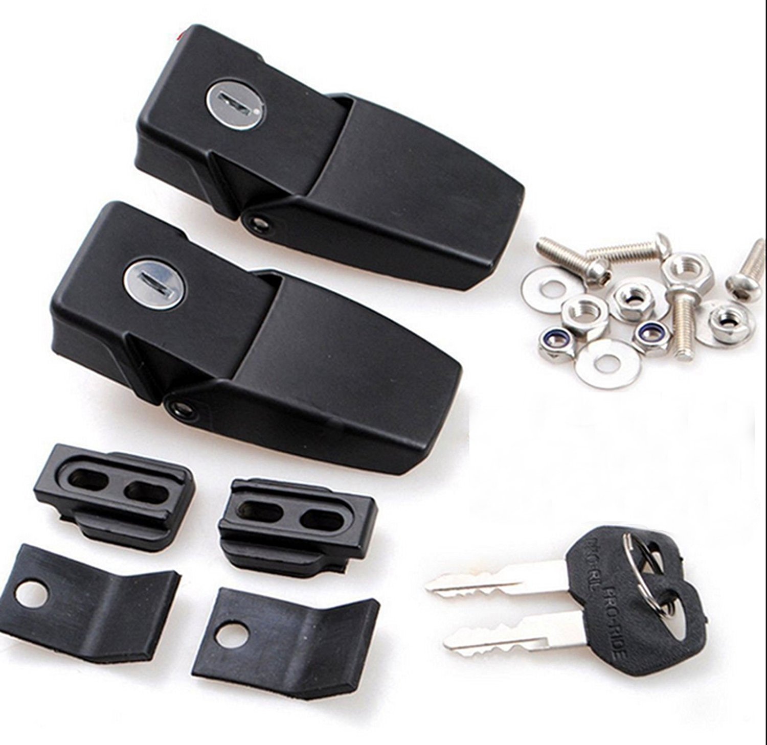 FMtoppeak 1 Pair Black Catch Latches Kit Locking Hood Latch for 2007