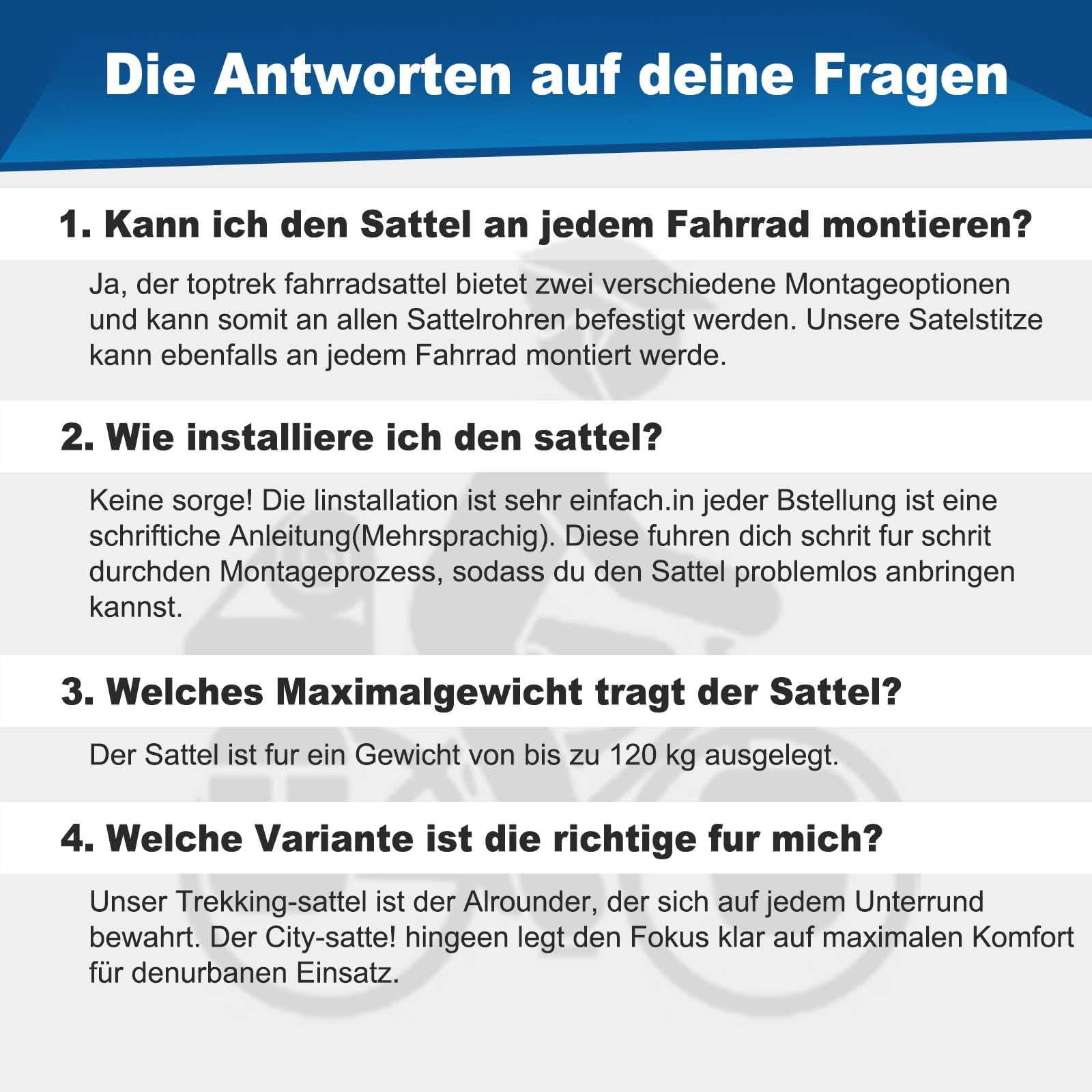toptrek Fahrradsattel Herren Damen Bequem Weich, Ergonomischer Fahrrad Sattel, Schmerzfrei Radfahren, 2026 Neue Aufrüstung Fahrradsitz Atmungsaktiv Stoßdämpfend für E-Bike MTB Rennrad Cityrad