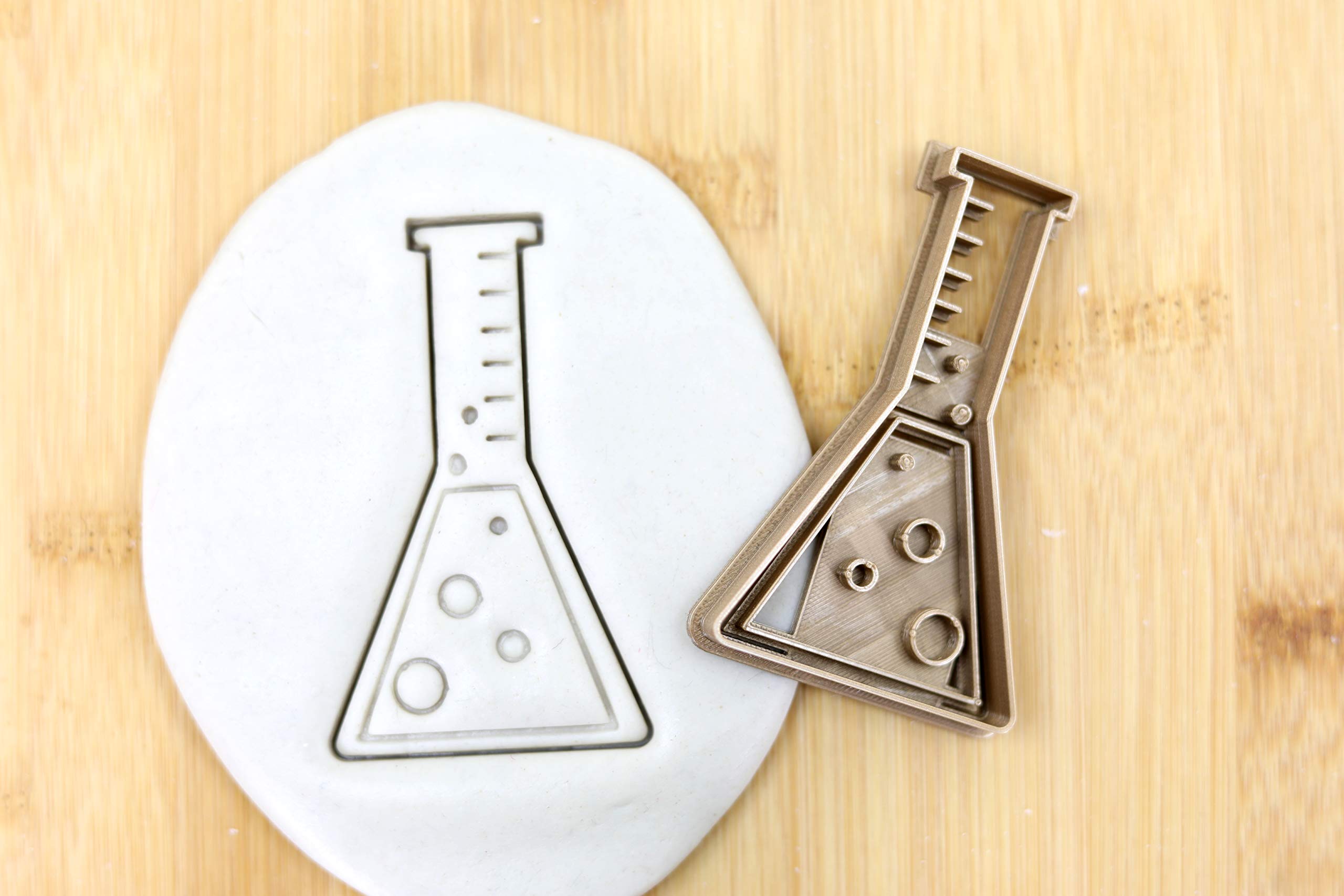 Labor/Chemie Set (9st) Laborglas/Pipette/Messbecher/Molekül/Thermometer/Stehkolben/Mikroskop/Erlenmeyer/Cookie Cutter Fondant Keksstempel/Ausstechform Keksausstecher Plätzchen ca. 8cm