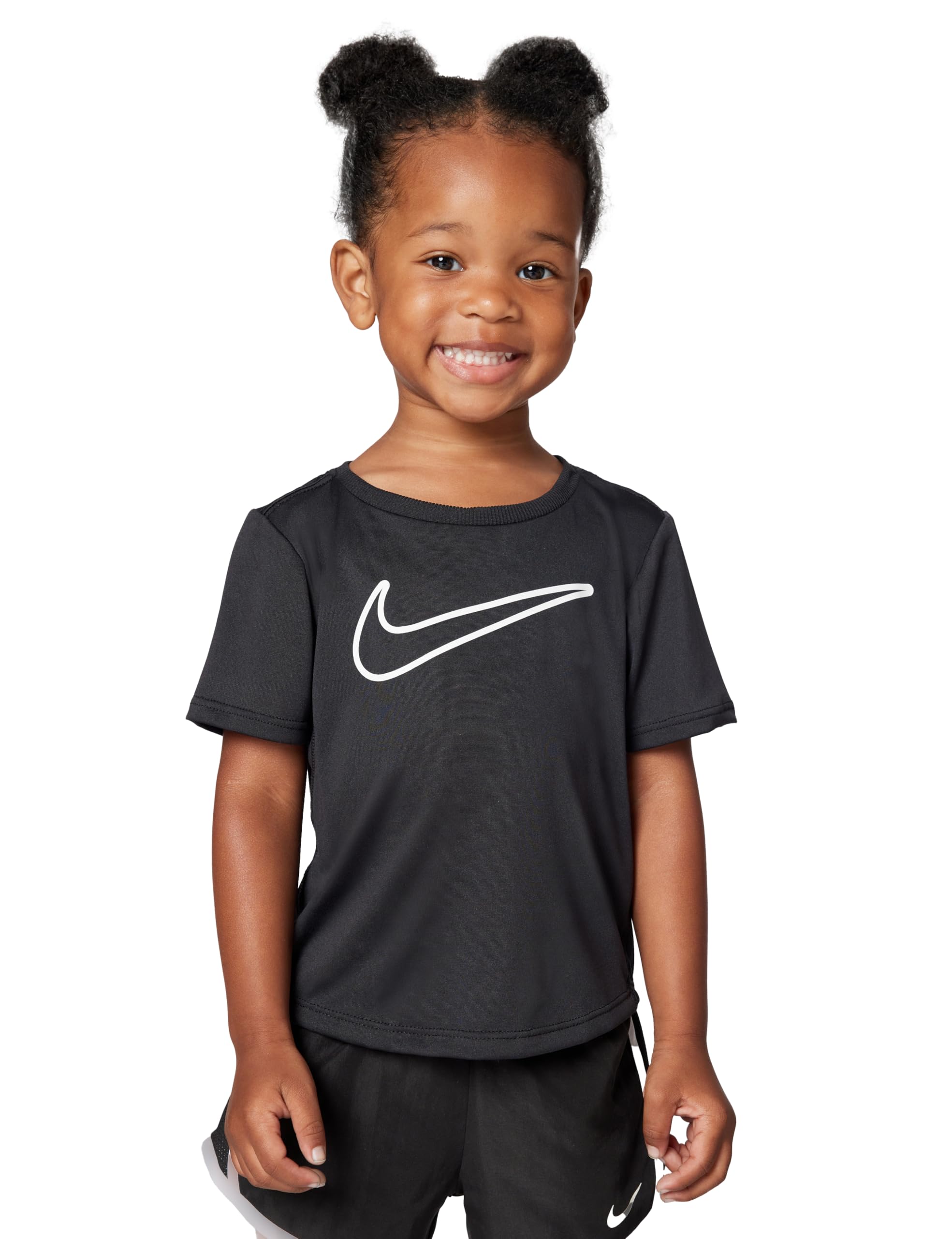 Nike Girls' One Fitted Dri-fit Short-Sleeve Top T-Shirt (Large Swoosh Logo)