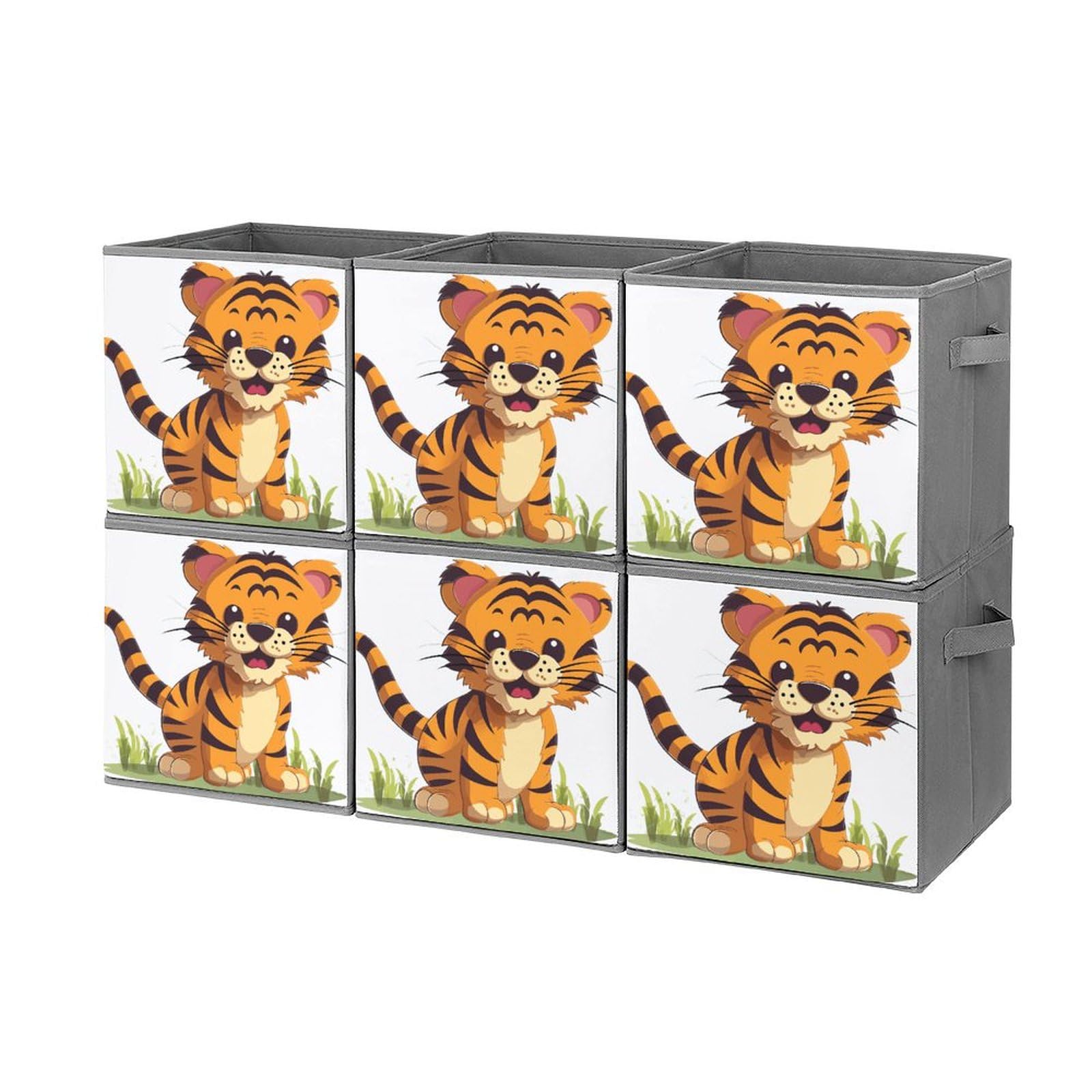 Bacs de rangement pliables tigre à pois pour placard et chambre