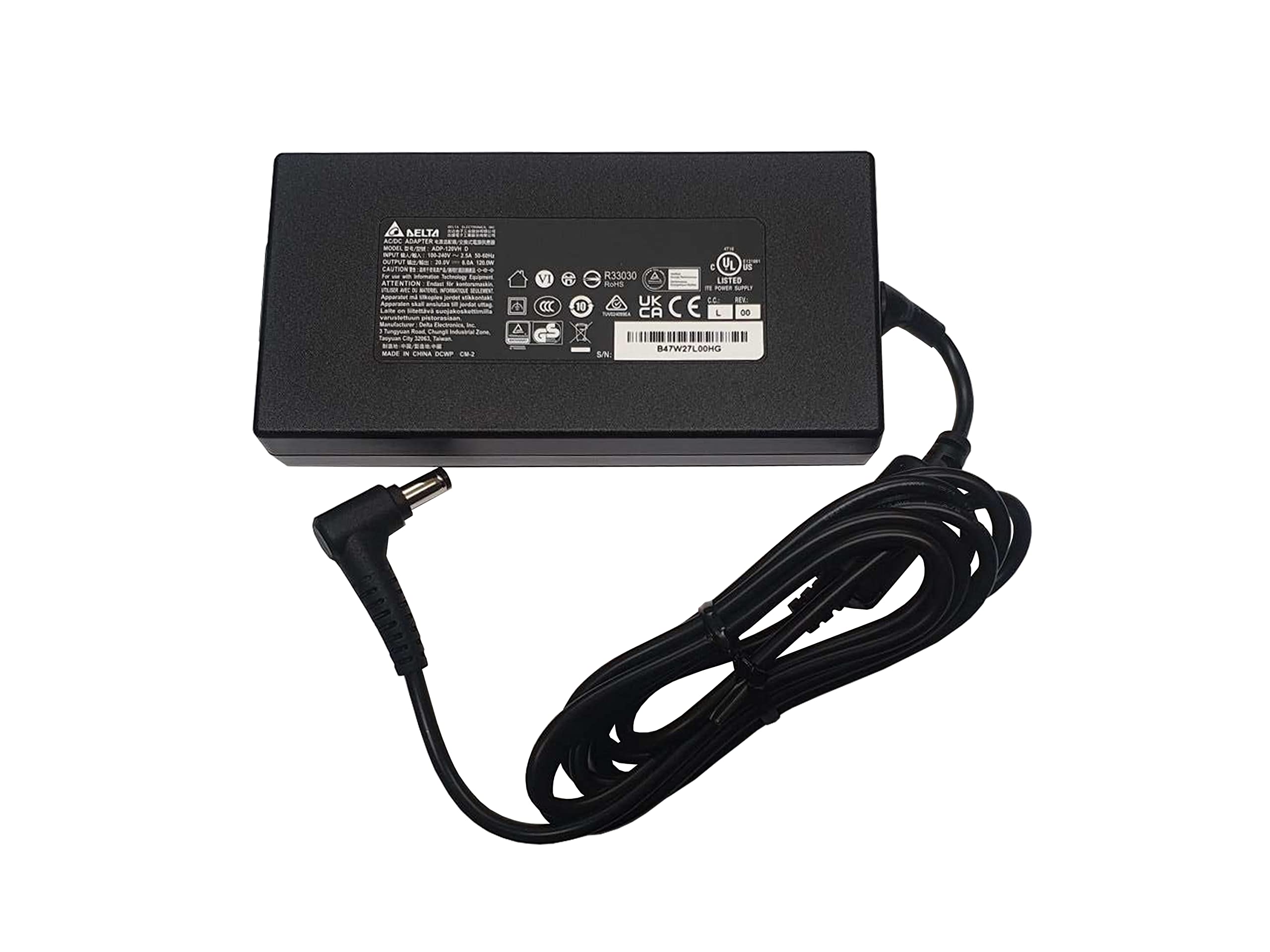120W Delta Laptop Charger ADP-120VH DL 20V 6A for MSI GS60 GS65 GS70 GT60 GT70 GE72VR GE62VR GS73VR GS63VR GL62M Apache Pro GE60 GE62 GT60 GS70 Pin Size 5.5mm x 2.5mm