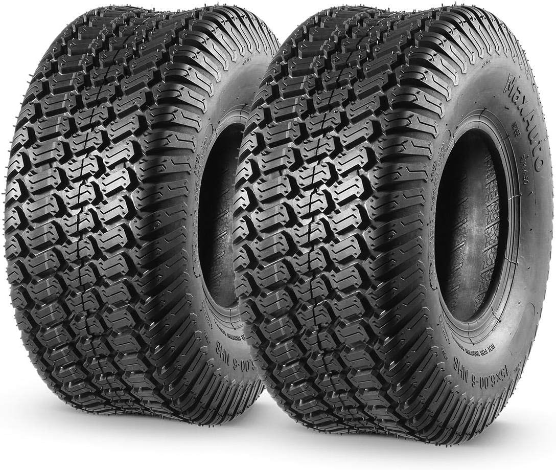 2 Pcs 15x6.00-6 Front Lawn Mower Tire for Garden Tractor Riding Mover, 4PR