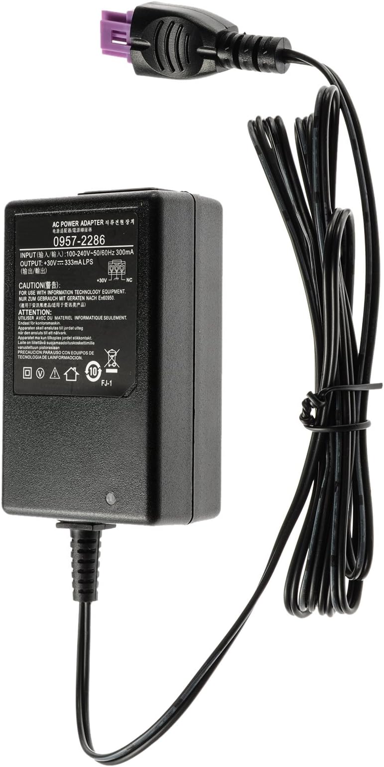 eTzone Printer Power Adapter AC Adapter Charger for HP Deskjet 1000 1050 2050A 2054A, 2510, 2511, 2512, 2514, 3000, 3050, 3050A, 3051A, 3052A, 3054, 3055A, 3056A, 3510, 3511, 3512 OfficeJet 0957-2286 (30V 333MA)