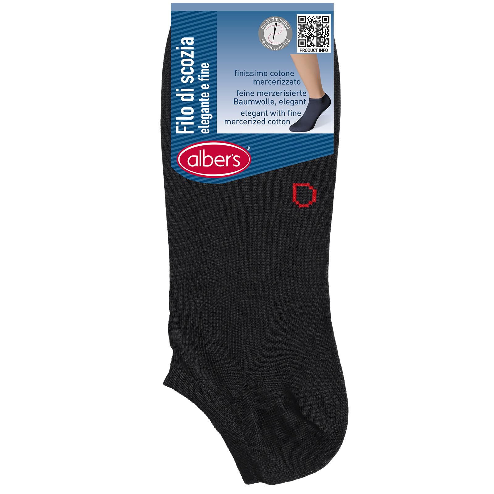 alber's Lot de 5 paires mini-chaussettes pour homme en fil d'Écosse, coton mercerisé fin, élégant et confortable