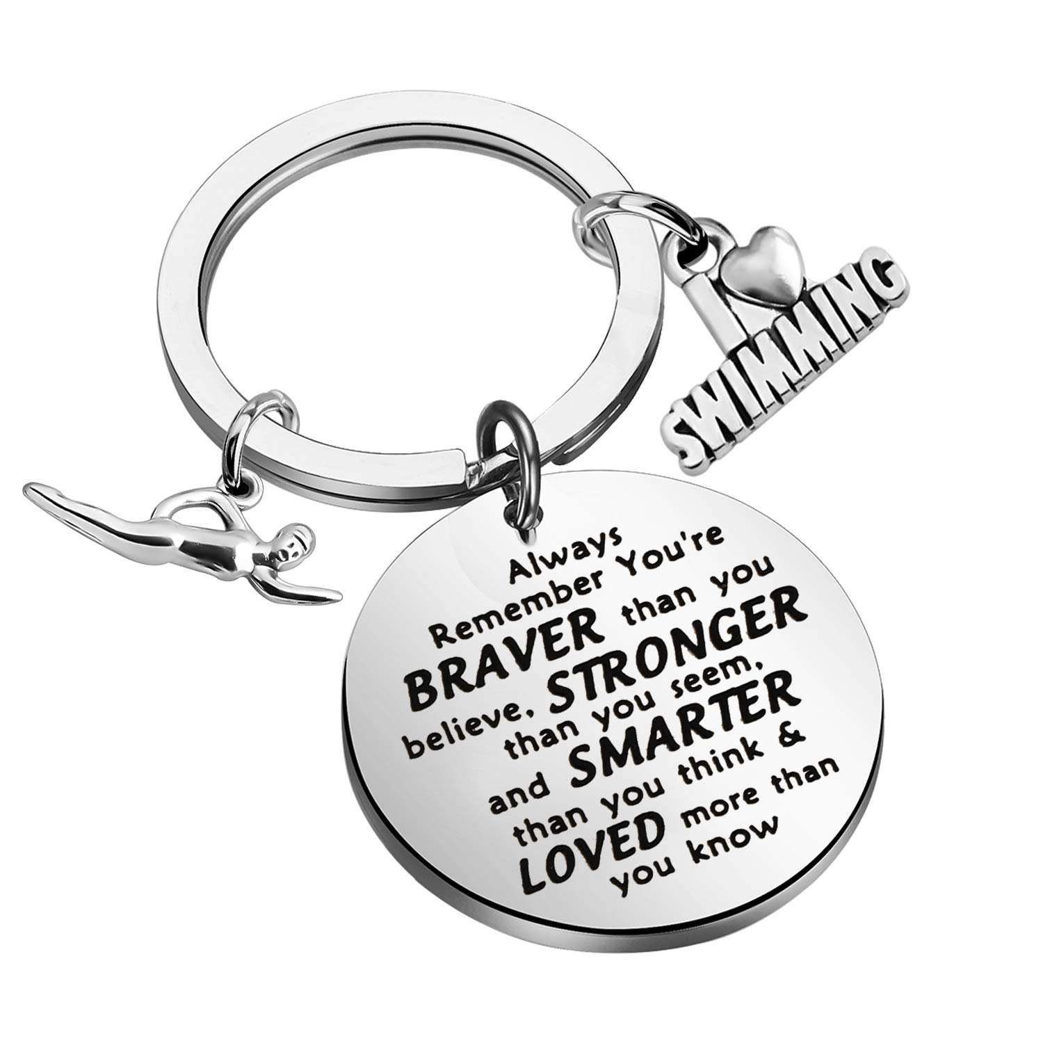 BNQLSwimming Keychain Inspirational Swimmers Gift Swim Team Gift Swimming Lover Gift