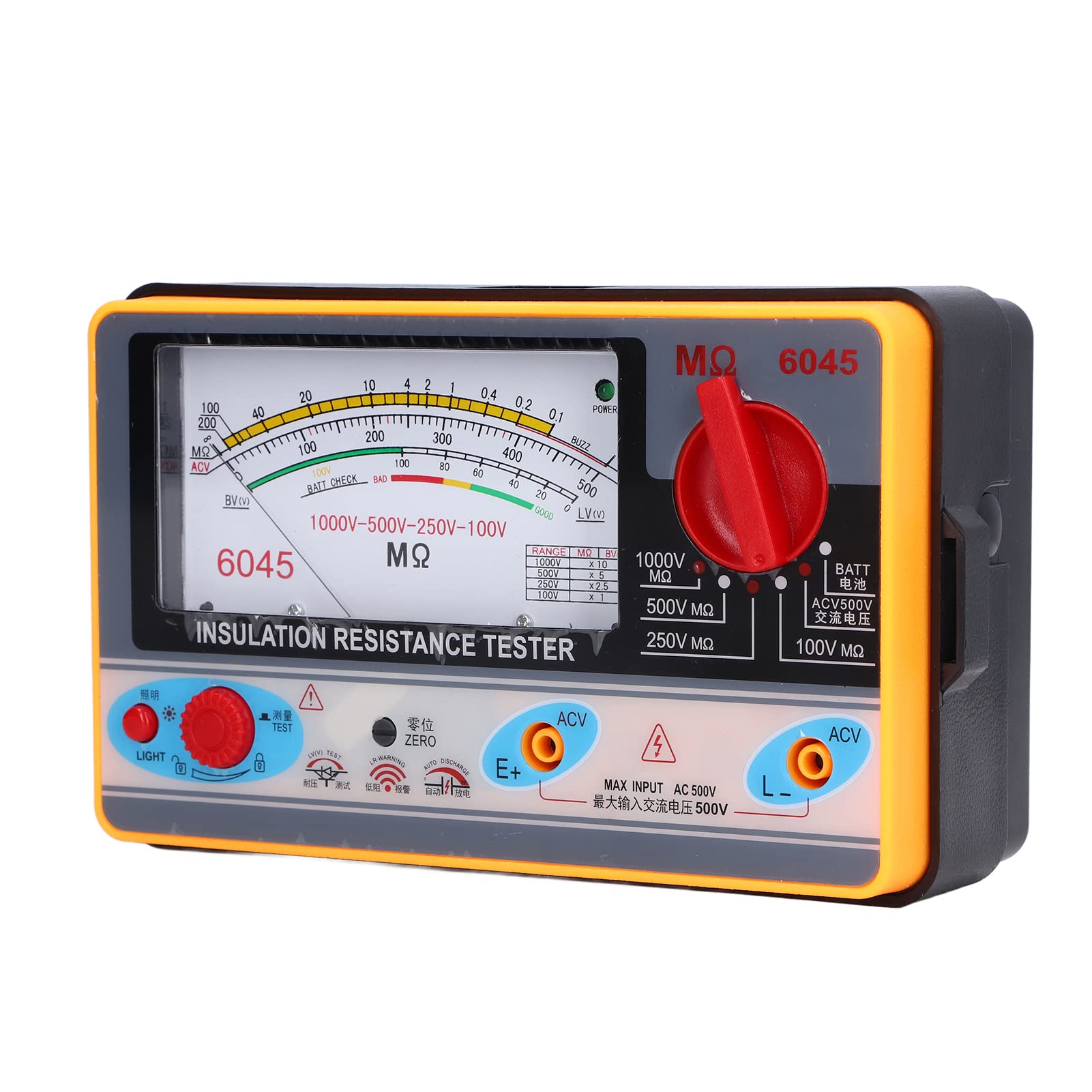 Megohmmètre Testeur de Résistance d'isolation Portable Haute Précision 1000V 5mΩ-2000mΩ