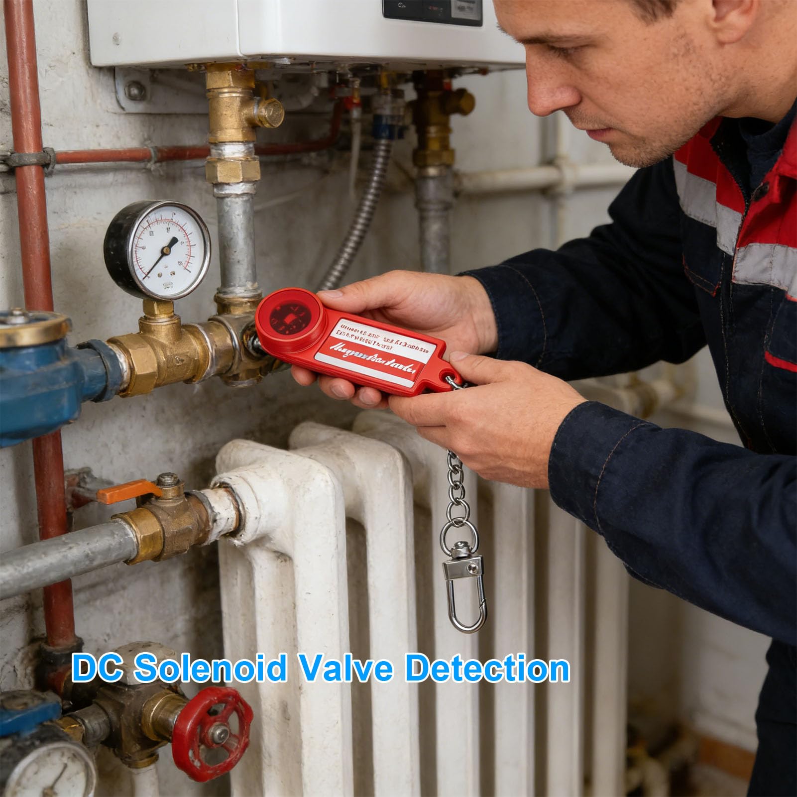 Testeur de Bobine D'électrovanne, Indicateur de Champ Magnétique avec Détecteur de Rotation de Pompe, pour L'entretien des Canalisations CVC et Bobines AC et DC
