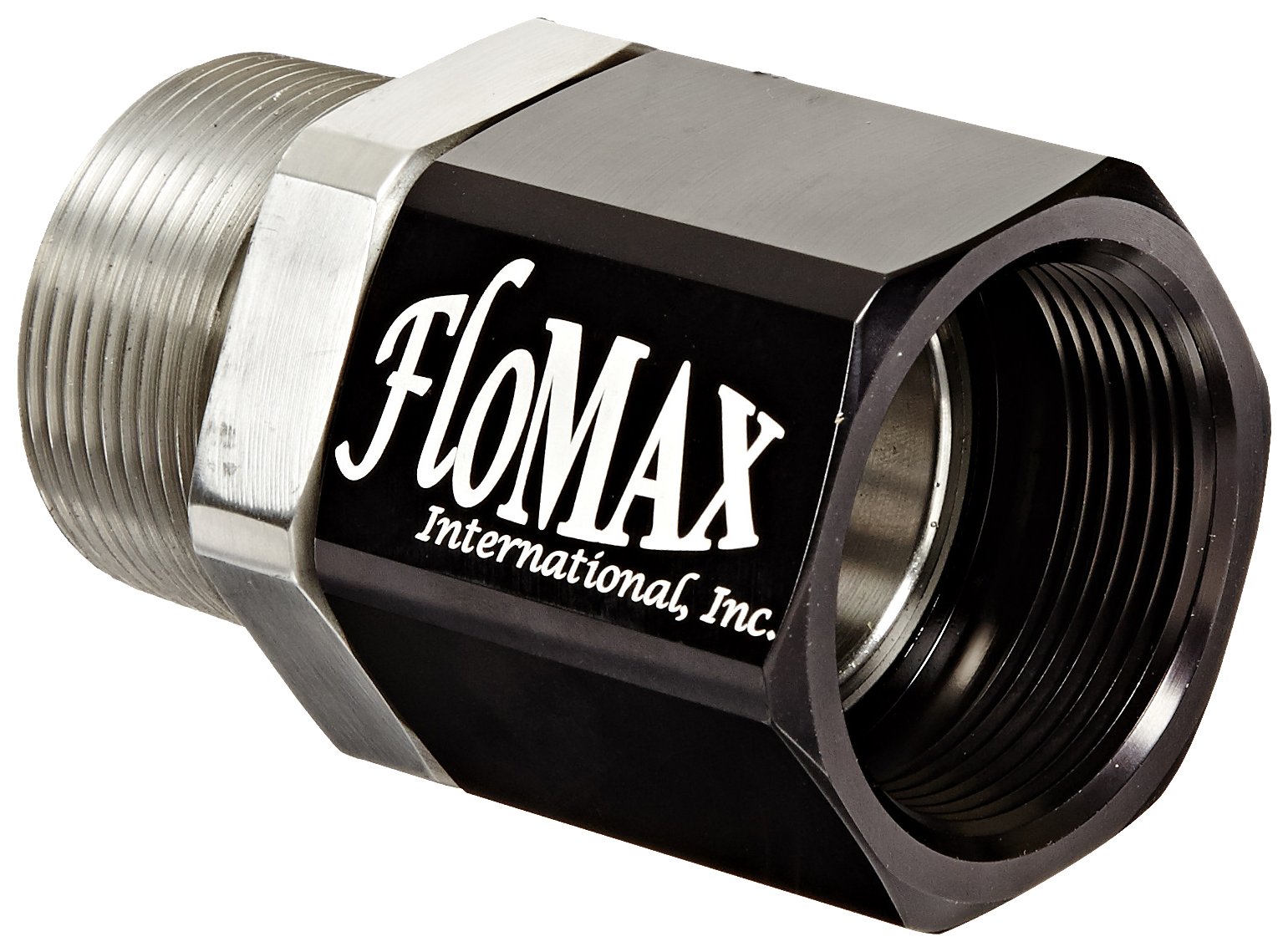 Dixon FNS Black Stainless Steel Dry Disconnect Fitting, Flomax Diesel Fuel Standard Swivel, 1-1/2" NPT Male x 1-1/2" NPT Female