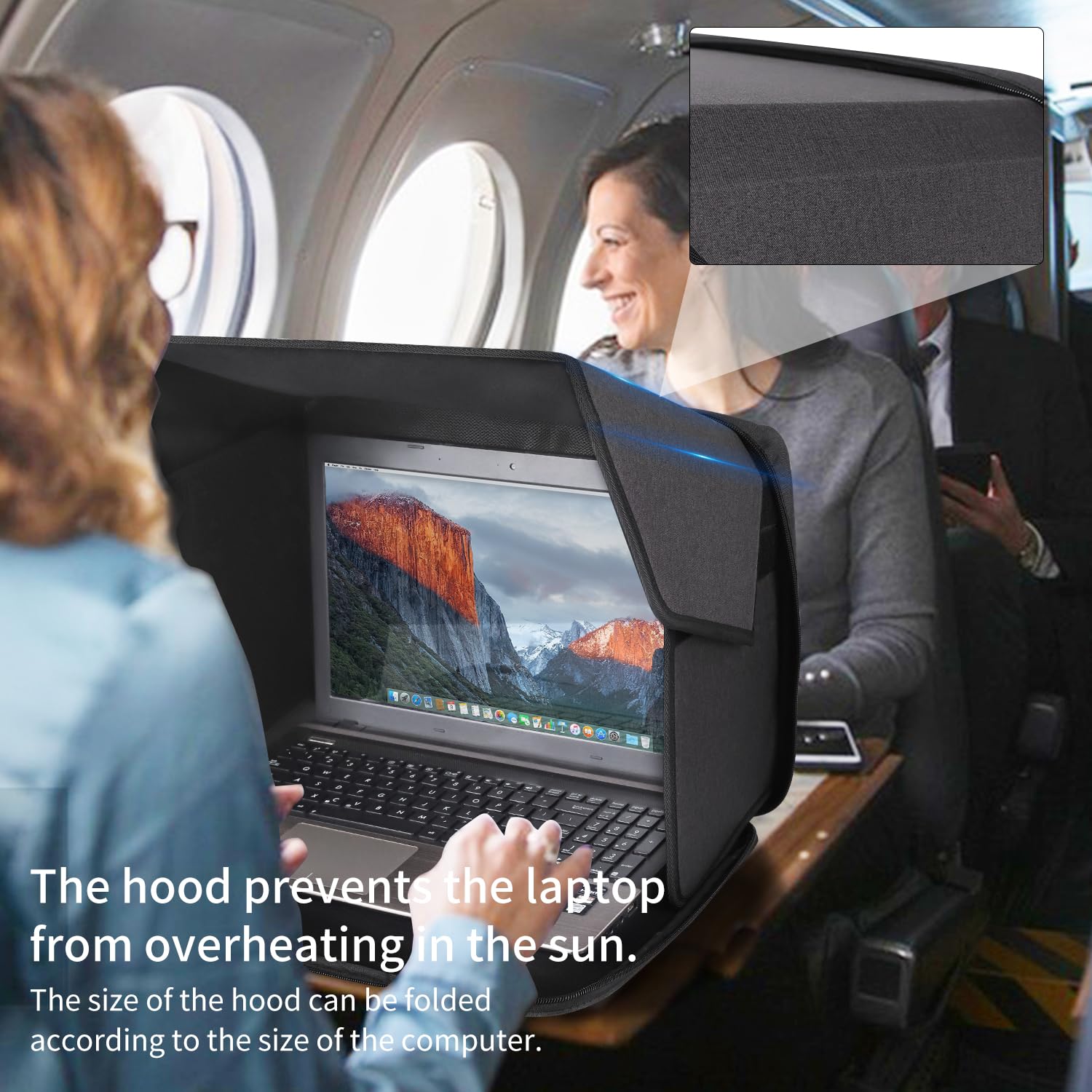 TXIYEAN Laptop Sun Shade,Lightweight Laptop Sun Glare Shield Privacy Cover for Working Outside,Computer Privacy Hood Foldable and Portable Shield Cover Computer Hood Outside Glare 16''(Patent Pending)