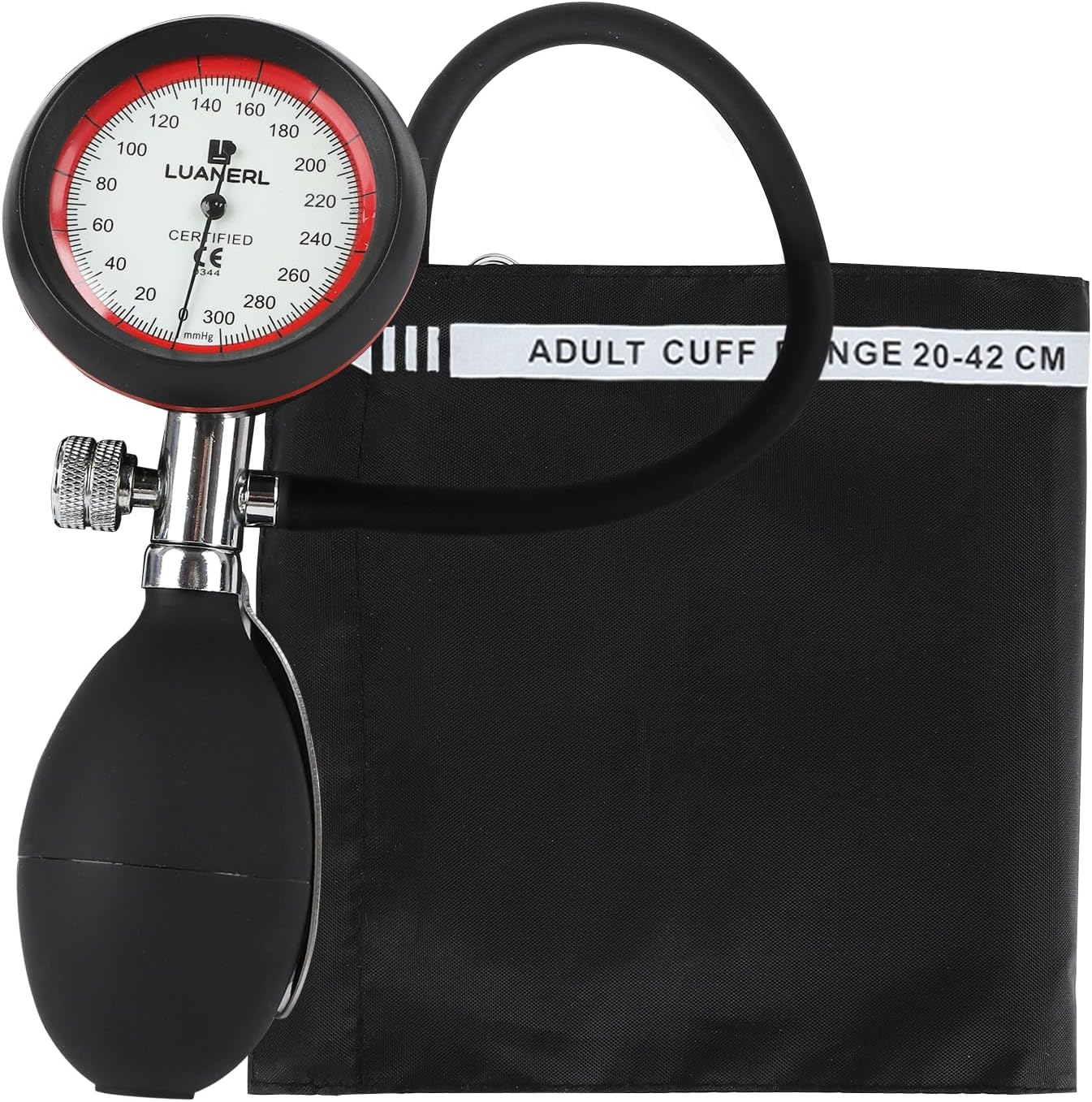 Manual Blood Pressure Monitor, Professional Sphygmomanometer with Adult Cuff 8″-17″, Black Manual Blood Pressure Monitor, Professional Sphygmomanometer with Adult Cuff 8″-17″, Black