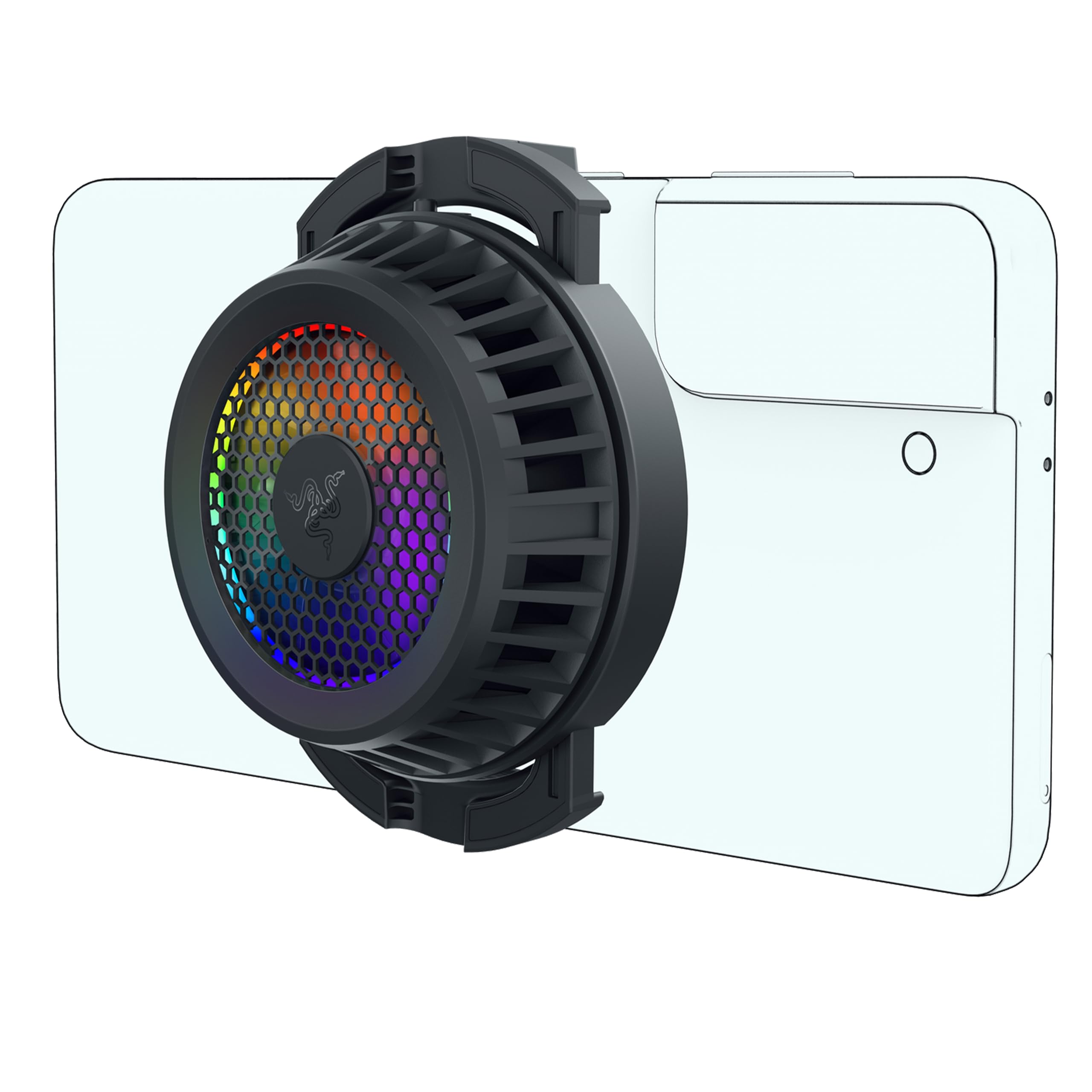 Razer Phone Cooler Chroma für Android (mit Klammern) - Smartphone Kühlungslüfter mit Chroma RGB Beleuchtung, USB-C