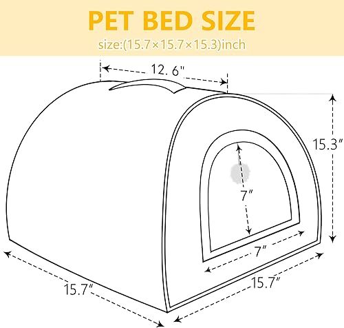 Miniatura 5 de Cama para gatos de interior, cueva plegable para gatos, parte inferior antideslizante y resistente al agua, casas para gatos de interior o perros