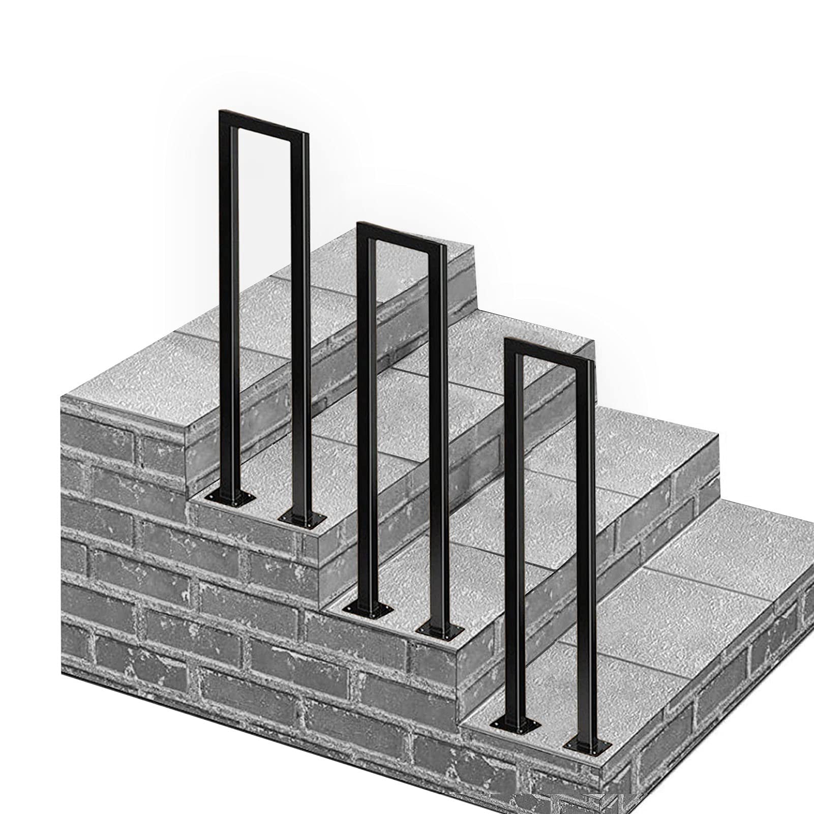 Rampes pour marches extérieures et piquet de rampe de transition d'escalier