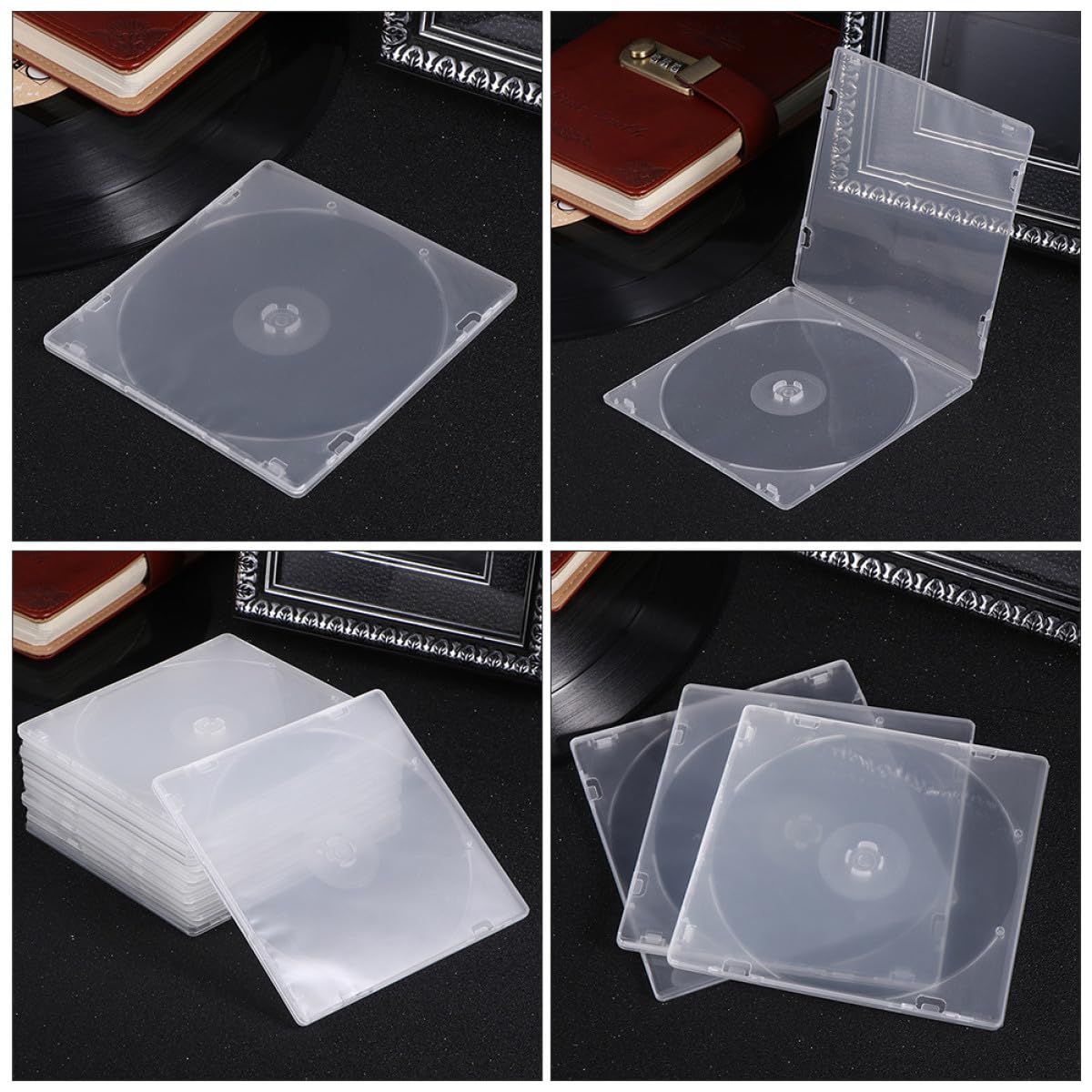 20 Pezzi Custodie per CD Ultra Sottili in Plastica Bianca con Pellicola Trasparente per Protezione e Conservazione Singola Disco, per Casa e Cinema
