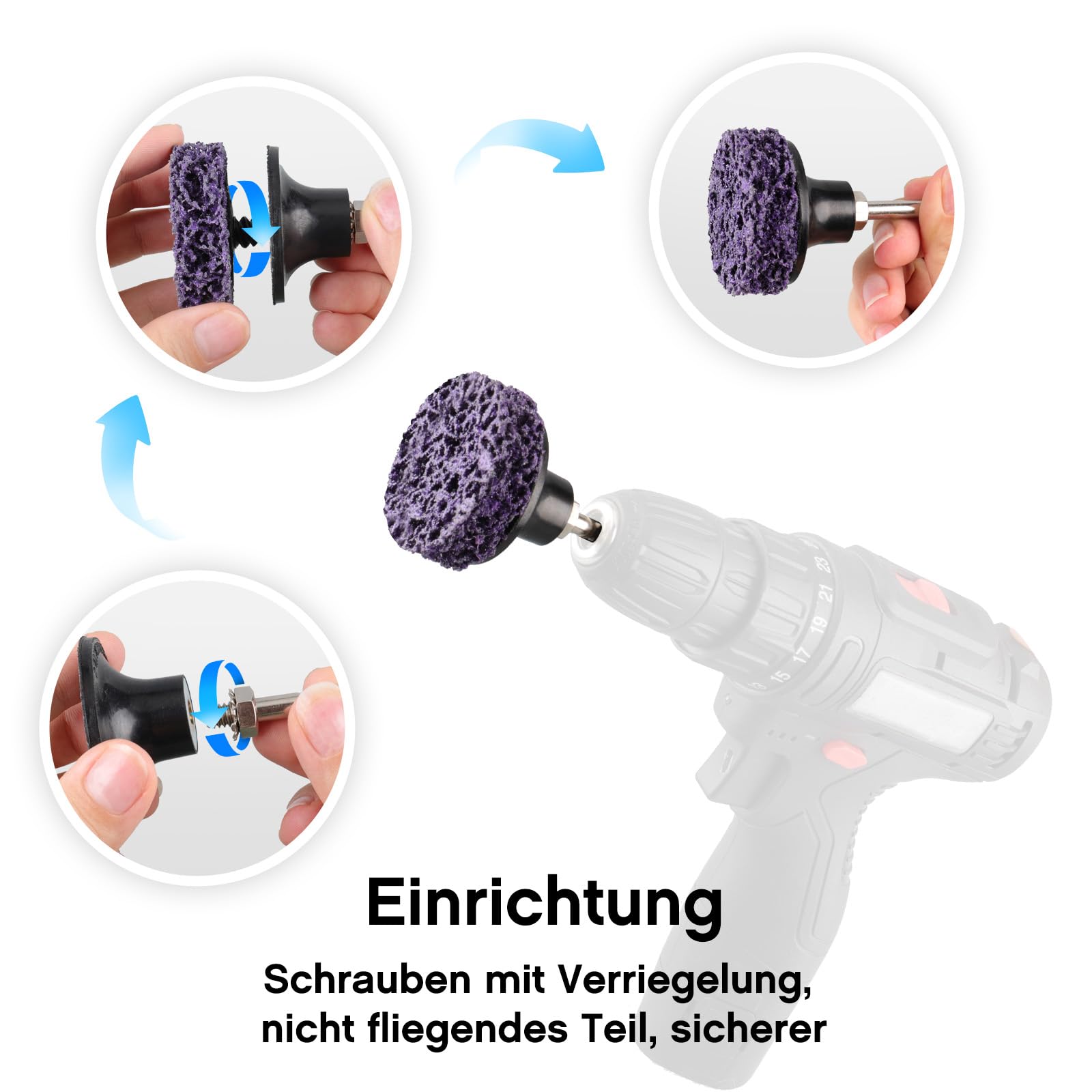 104PCS Schleifwerkzeug-Set, 2 inch (50mm) CSD-Scheiben, Nylongewebe-Scheiben zum Schleifen, Polieren, Entzundern, für Metall, Stahl, Edelstahl