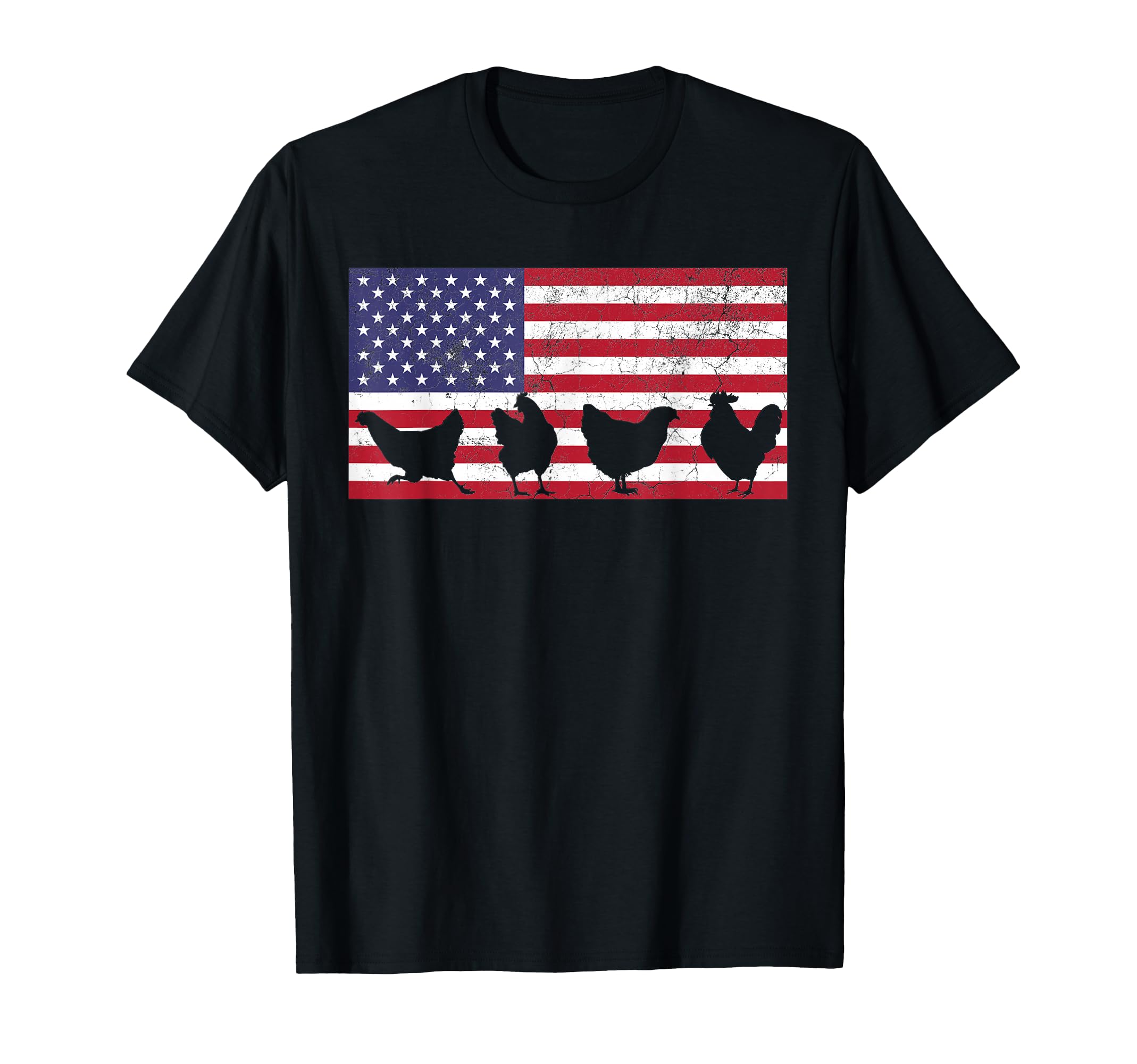 Fourth of July 4th Chicken Hen Farm American Flag USA Women T-Shirt