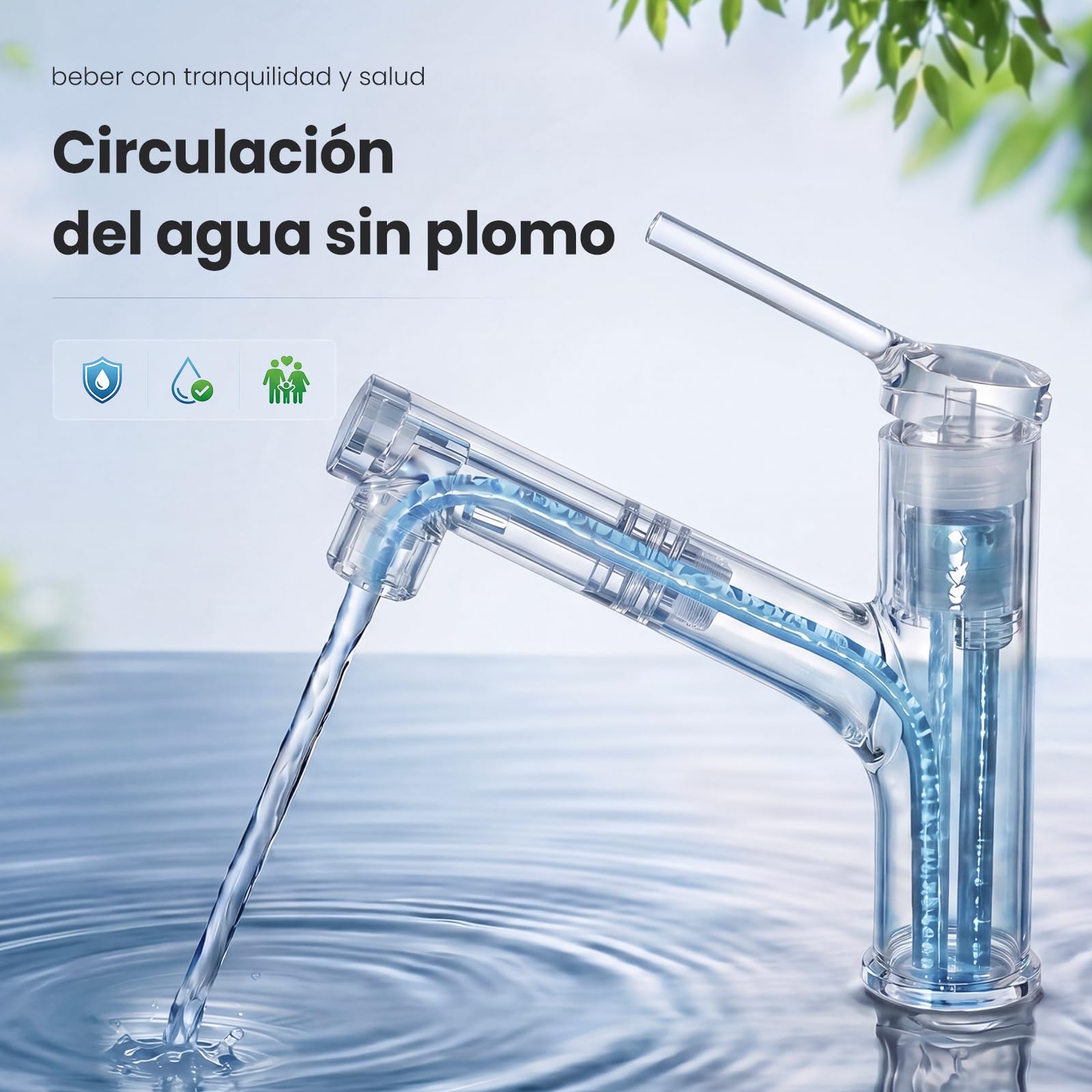 CECIPA Grifo Lavabo baño Cromo con ducha extraíble para lavar el cabello | Grifo Lavabo Grifo de alta presión para lavabo de baño,2 Modos de Flujo de Agua Cromo
