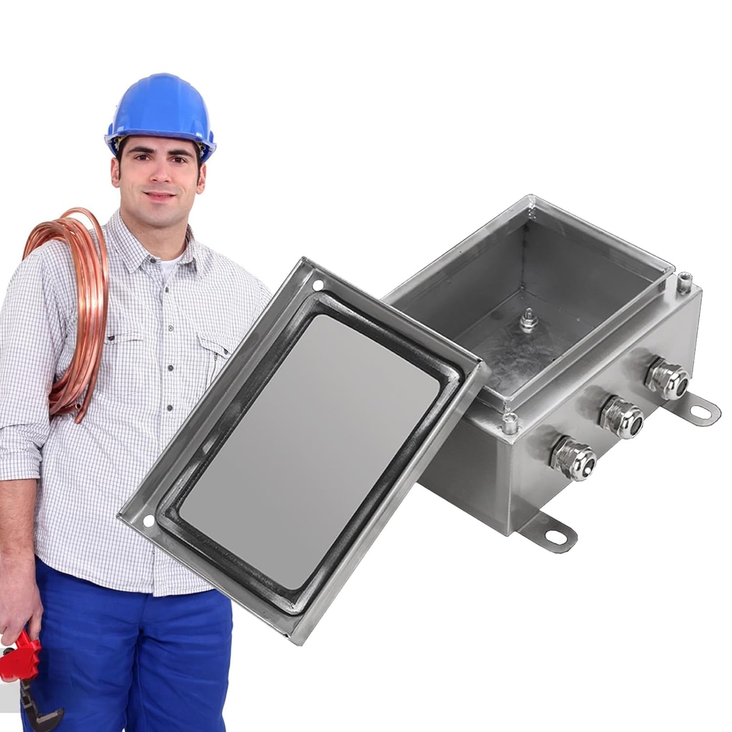 電源ボックス 大型電気接続箱 金属製 防水・防塵 屋外/屋内用