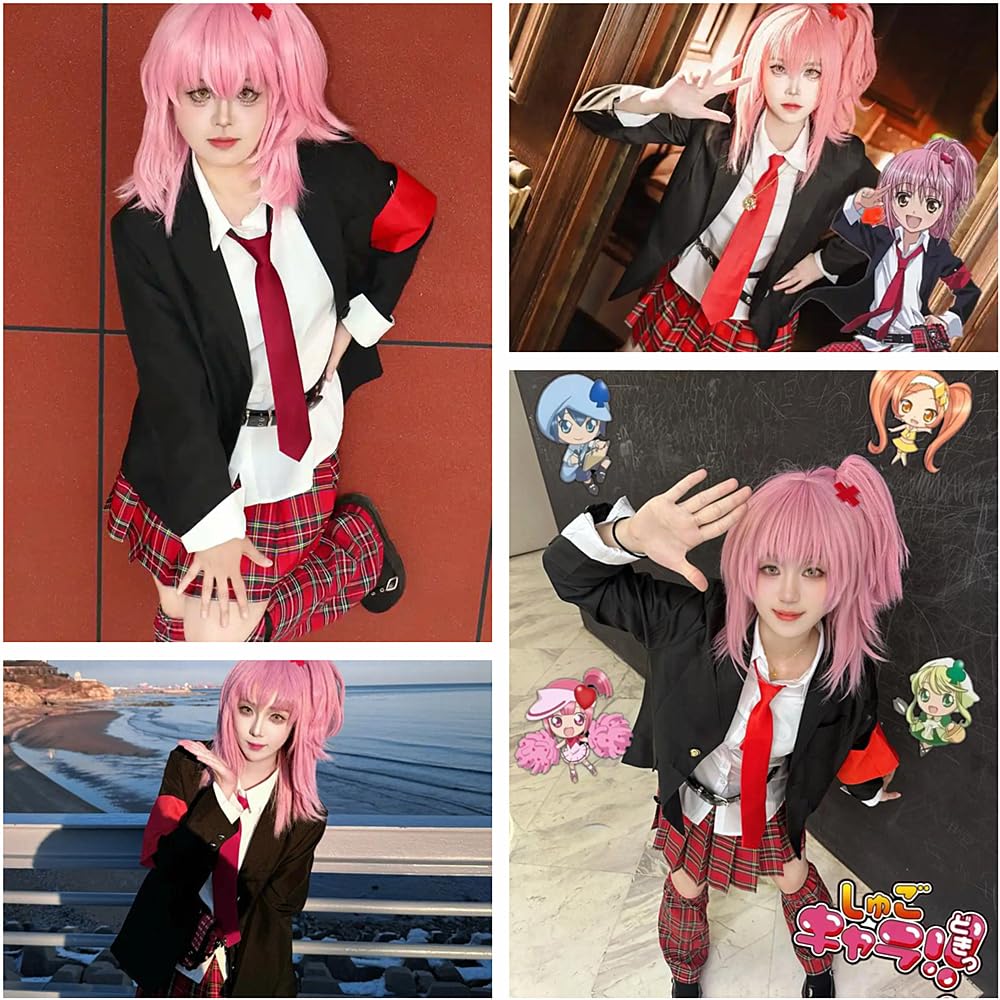 Anime Shugo Chara Cosplay Hinamori Amu kostium, damska plisowana spódnica mundur zestaw używany do mangi wykonać cosplay