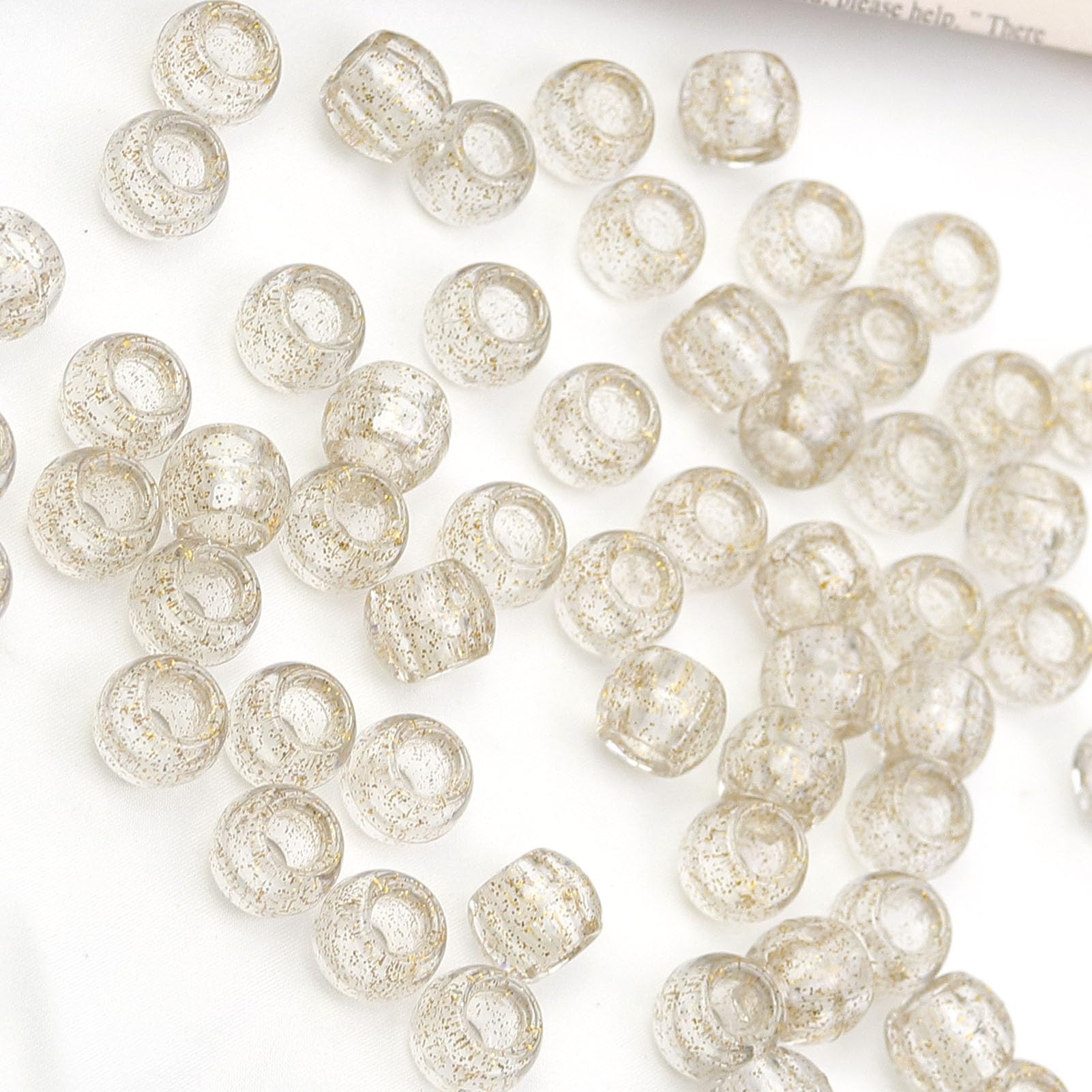 100 Perle Distanziali Con Strass Bianchi | Foro Grande 5mm Per Gioielli Fai Da Te | Cristallo Europeo 12mm