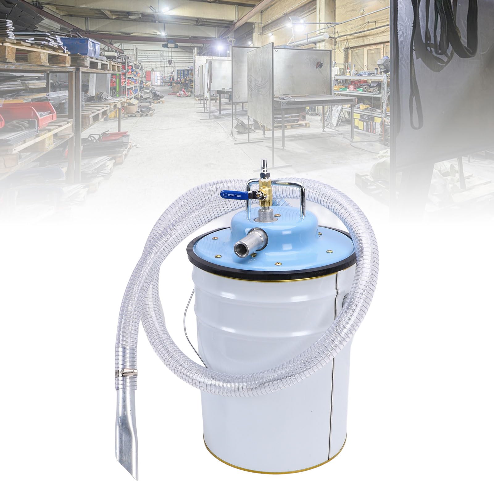 Aspiradora Industrial Neumática Aspiradora en Seco y Húmedo de Acero Inoxidable 20L con Aire Comprimido 0,63 MPa No Se Necesita Electricidad para el Piso de la Fábrica del Taller del Automóvil