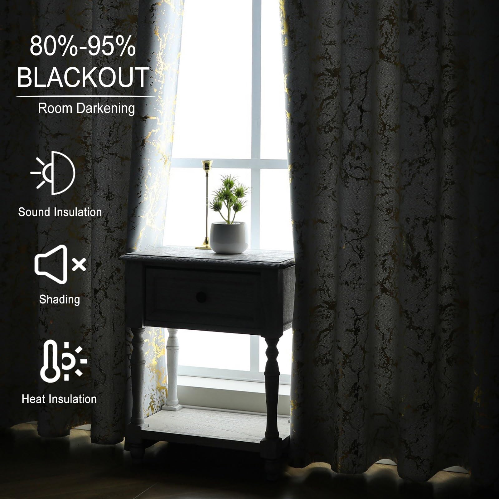 LONGCAO Verdunklungsvorhänge 180 x 60 cm mit Ösen Blackout Curtains Vorhang Thermo Wärmeisolierend Hitze Schlafzimmer Gardinen Und Vorhänge für Wohnzimmer Schlafzimmer, Weiß