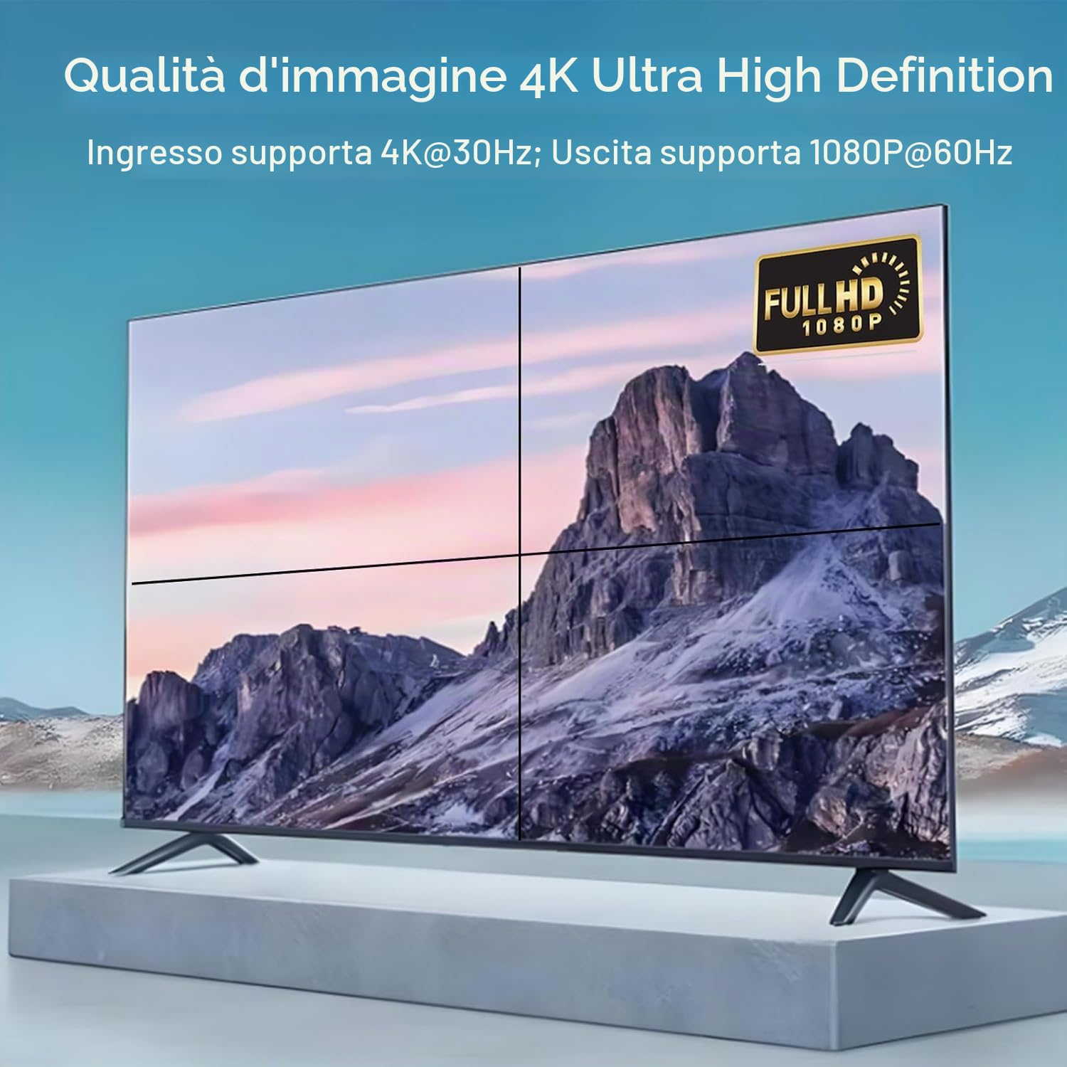 Video Controller da parete 4K 2X2 TV Processore da parete con HDMI+DVI+RS232 Supporto ingresso 180 ° Ruota 4 HDMI Supporto uscita Immagini Cucitura 1x2 1x3 1x4 4x1 ecc