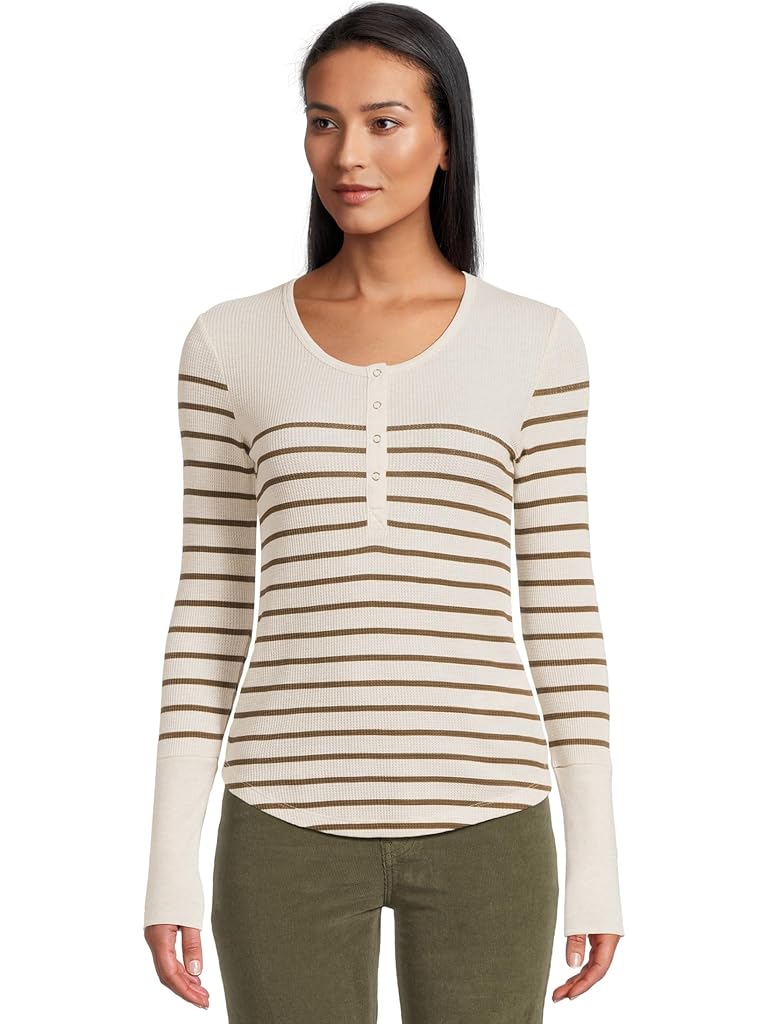 White Splendid Thermal Forevr Stripe Henley