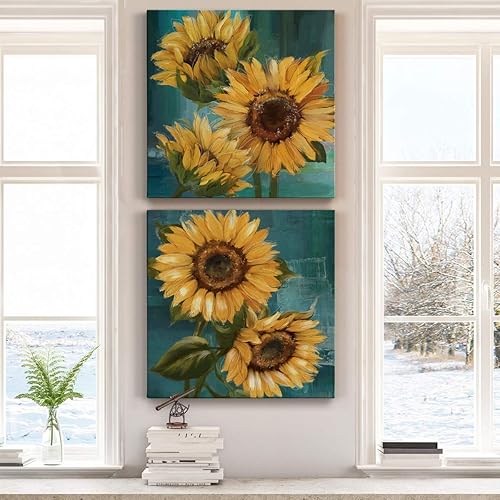 Miniatura 10 de Renditions Gallery Dahlia - Lienzo decorativo de alta calidad con envoltura de galería, listo para colgar, 10 pulgadas de alto x 10 pulgadas de