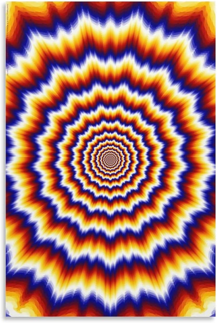 Kaleidoscope Vertigo Painting Poster Canvas Print Wall Art Pictures Living Room Bedroom Office Mural 16x24inch(40x60cm)