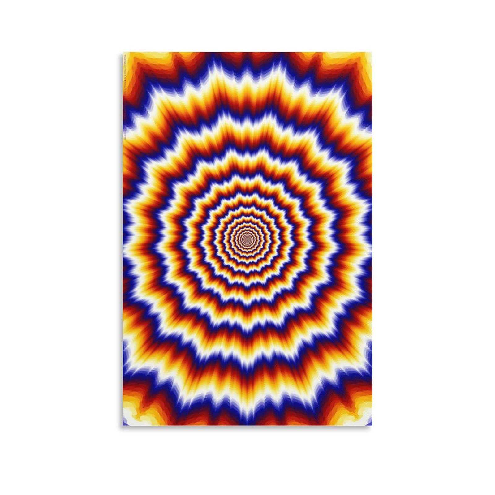 Kaleidoscope Vertigo Painting Poster Canvas Print Wall Art Pictures Living Room Bedroom Office Mural 16x24inch(40x60cm)