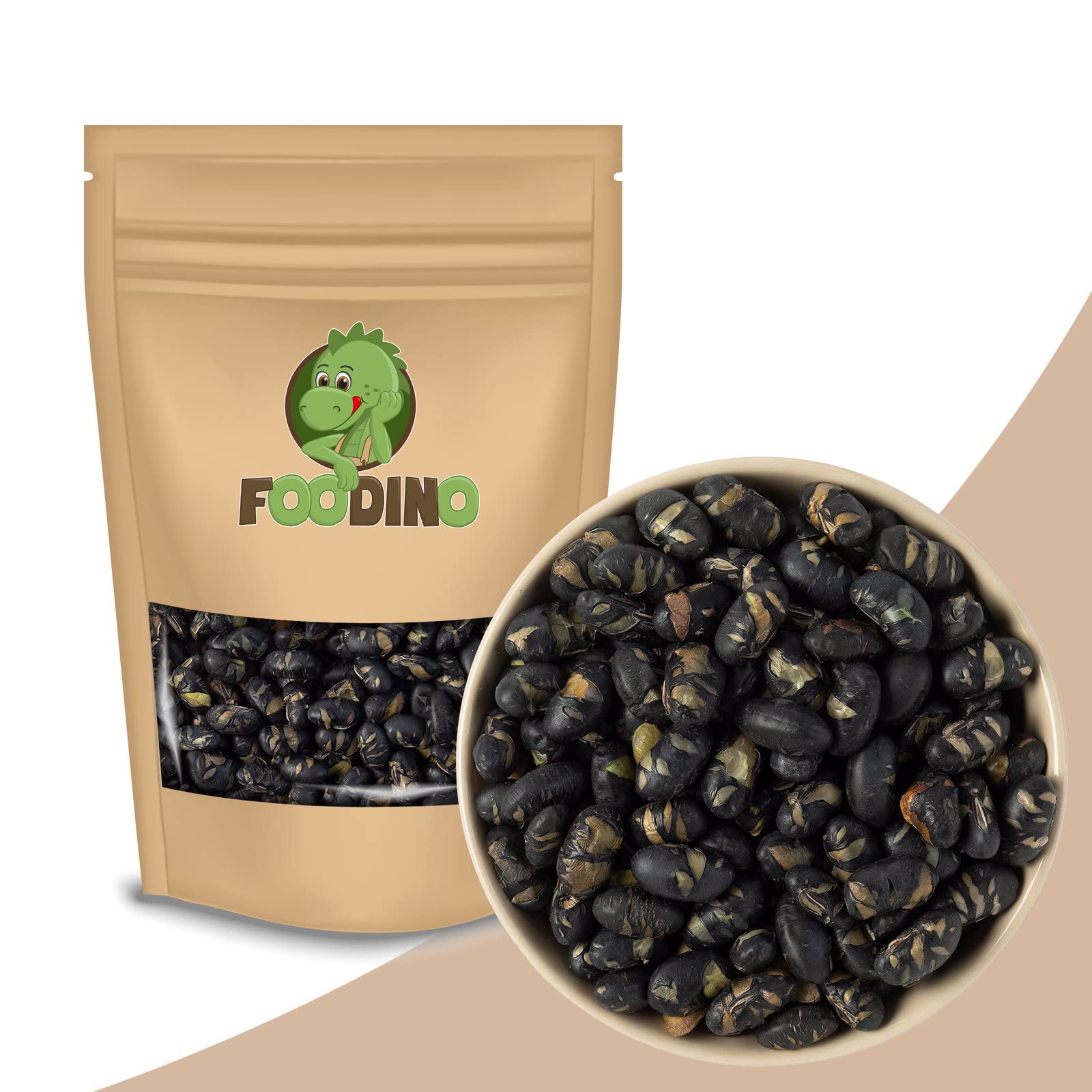 Schwarze Sojabohnen 1kg - 5kg geröstet leicht gesalzen vegan ungezuckert glutenfrei knuspriger Snack wiederverschließbaren Standbodenbeutel FOODINO (5kg)
